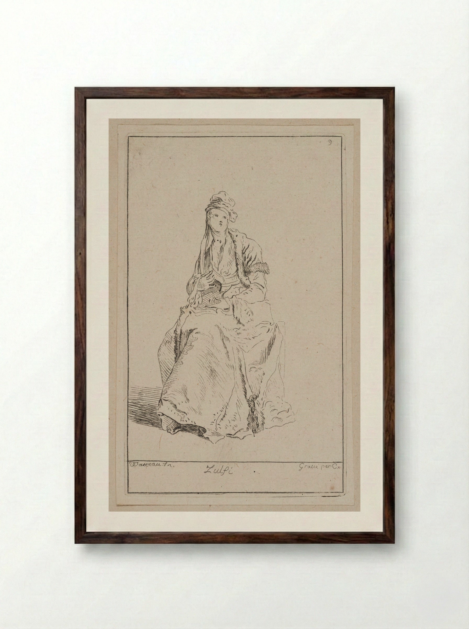Zulfi - Anne Claude Philippe de Thubières, comte de Caylus - Framed Print Dark Wood