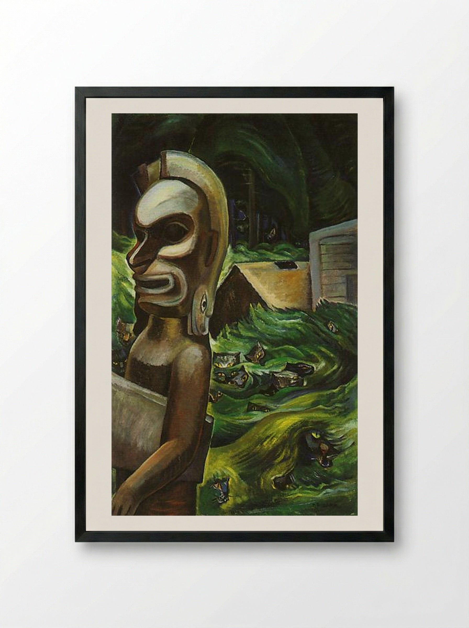 Zunoqua of the Cat Village - Emily Carr - Framed Print Black