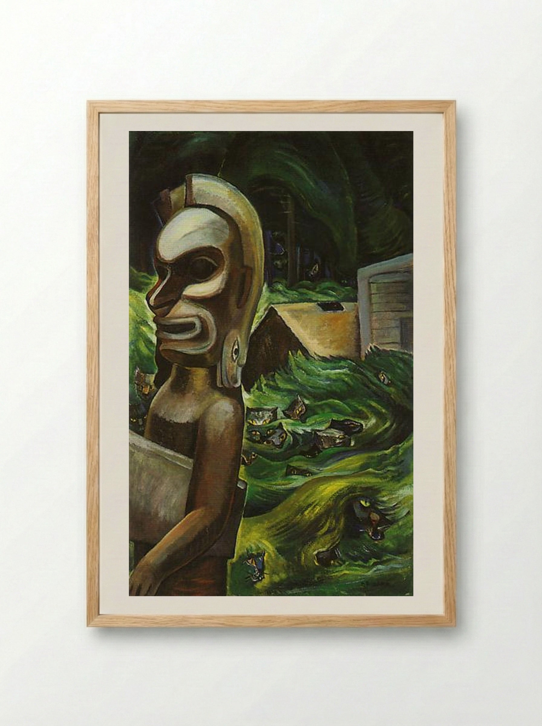 Zunoqua of the Cat Village - Emily Carr - Framed Print Wood