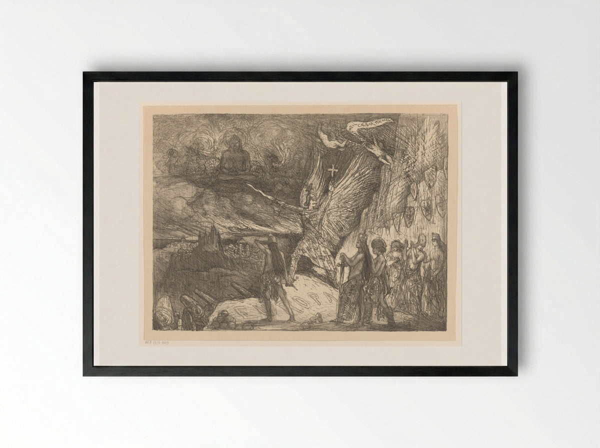 Zware tijden (een keizerprent) - Marius Bauer - Framed Print Black
