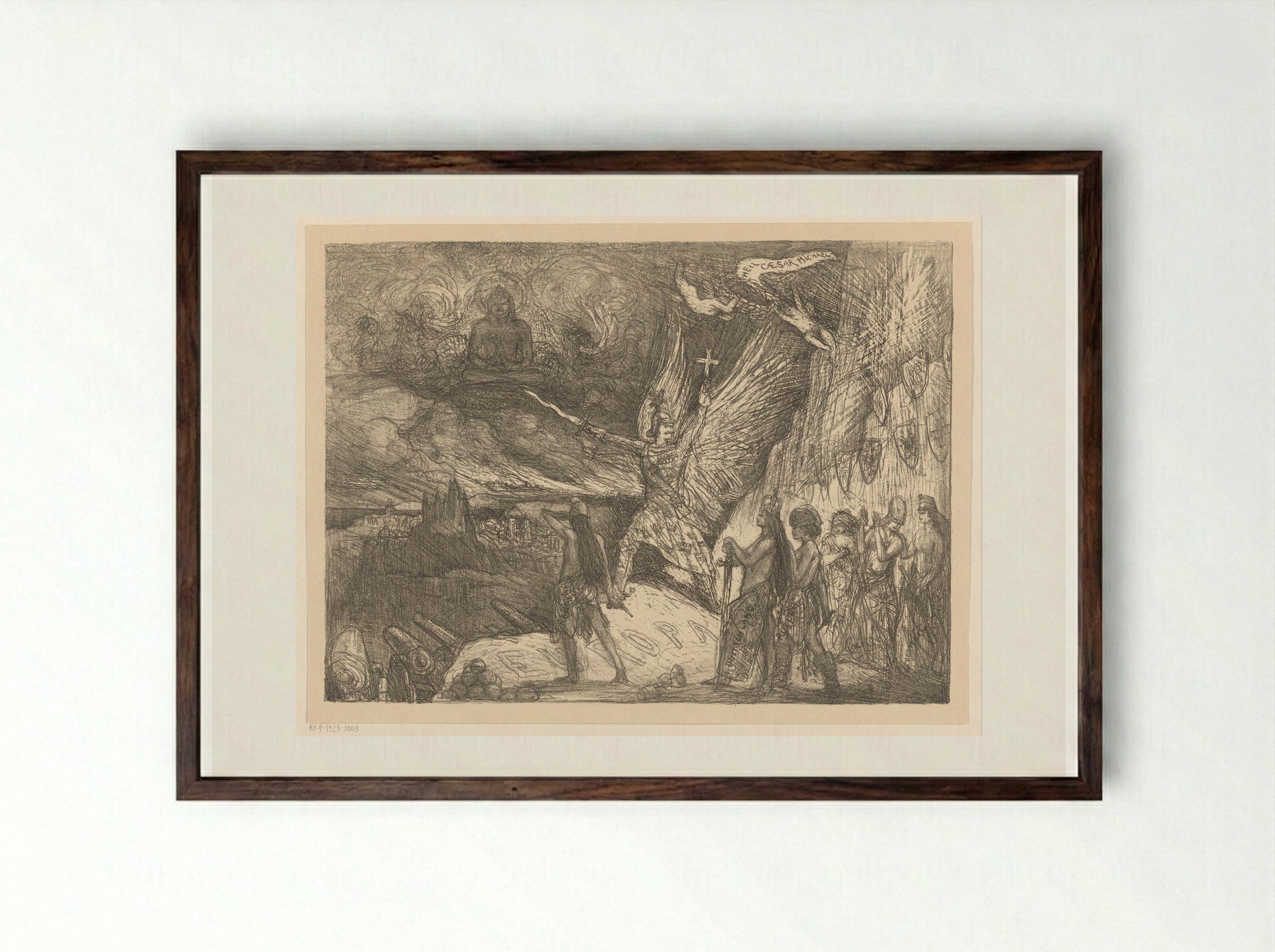 Zware tijden (een keizerprent) - Marius Bauer - Framed Print Dark Wood