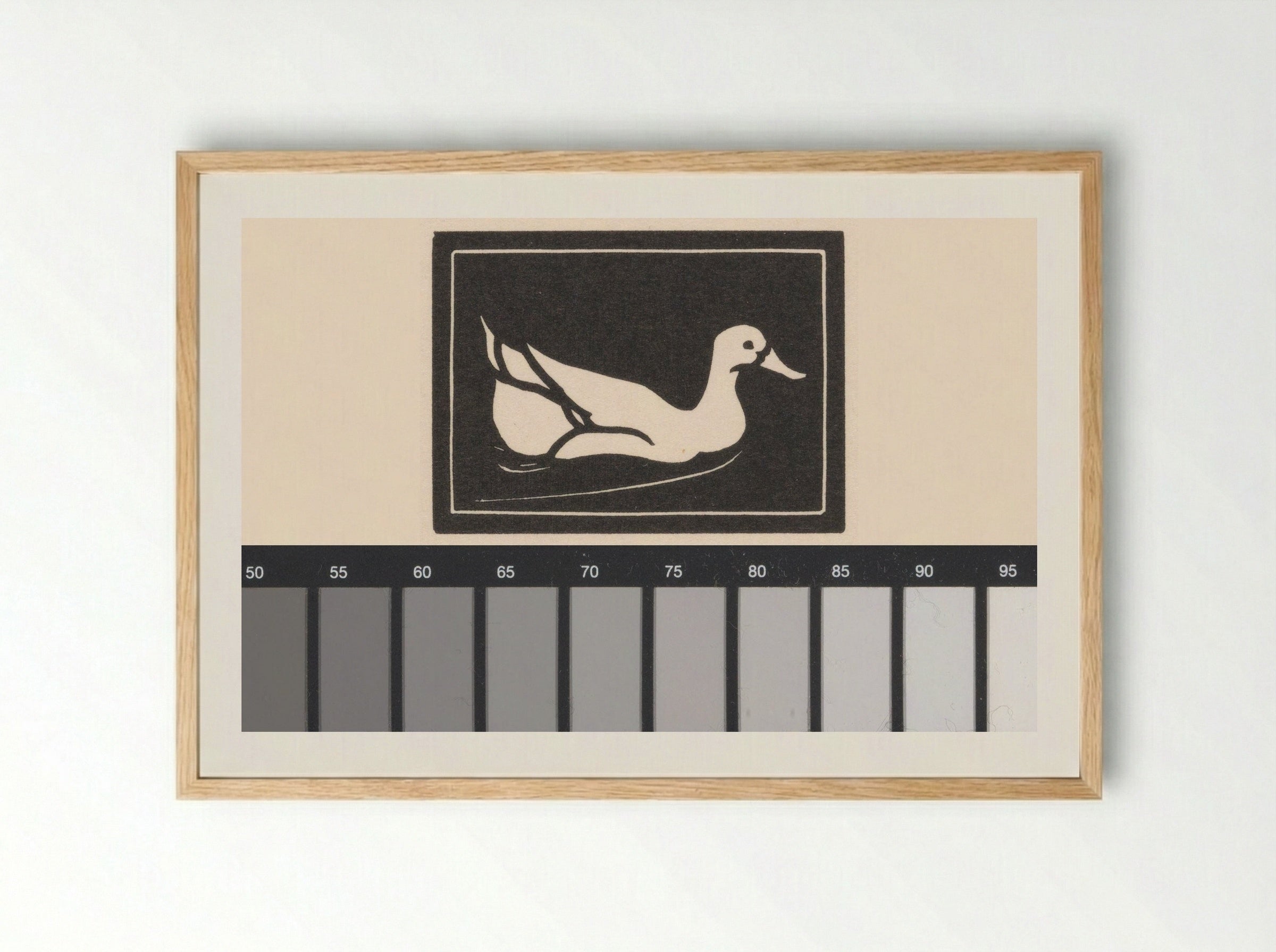 Zwemmende eend (Swimming Duck) - Julie de Graag - Framed Print Wood