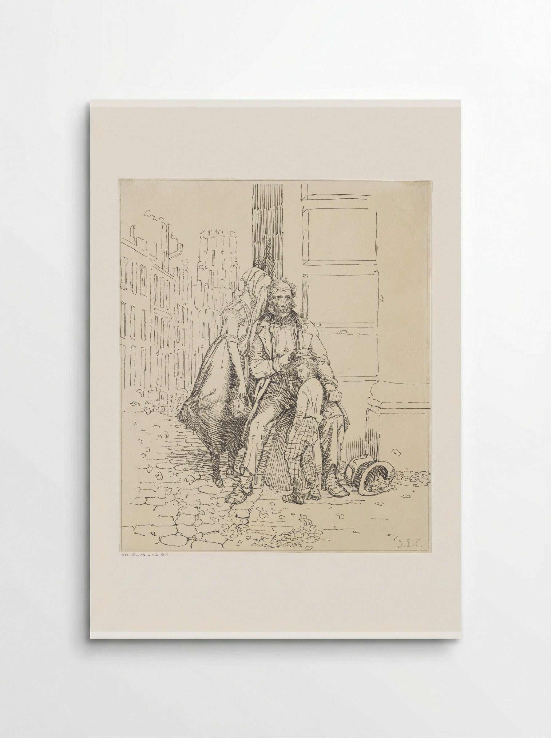 Zwervend gezin op straat - Jacobus Ludovicus Cornet - Poster