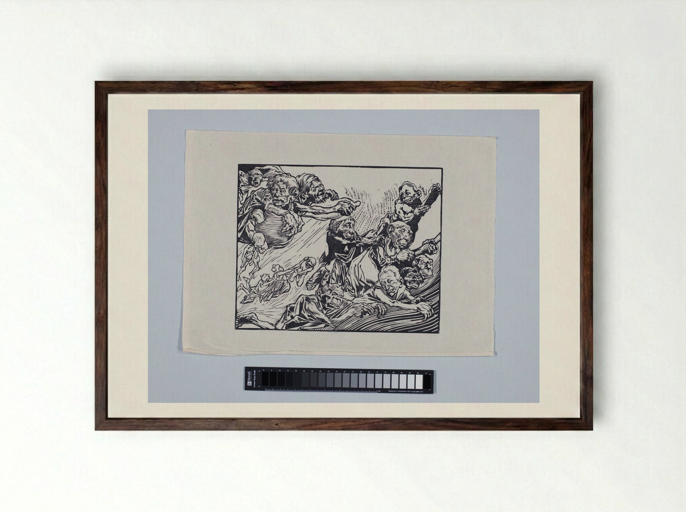 Zwevende fantasiewezens - Johannes Josephus Aarts - Framed Print Dark Wood