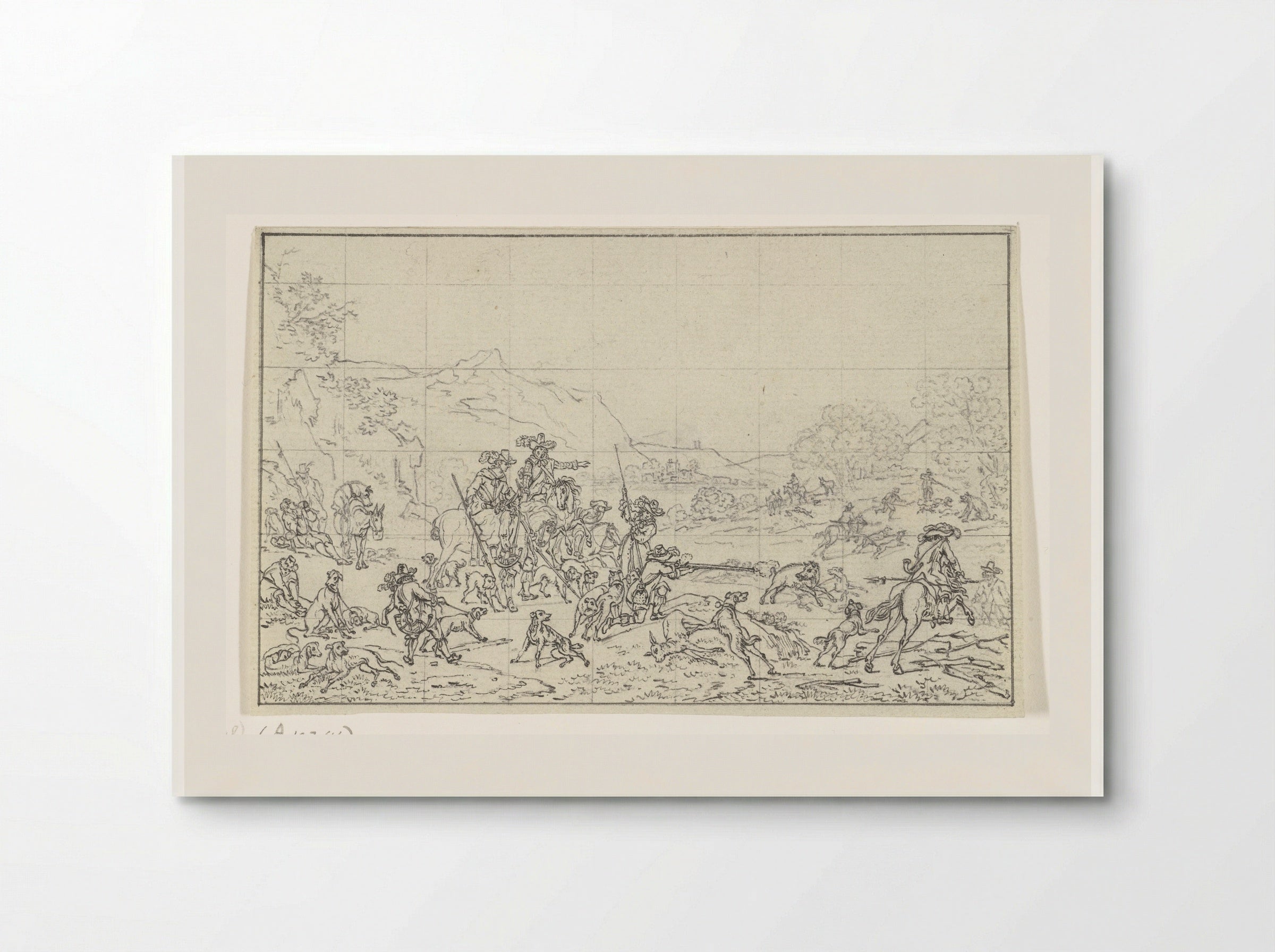 Zwijnenjacht (Boar Hunt) - Joannes Bemme - Poster