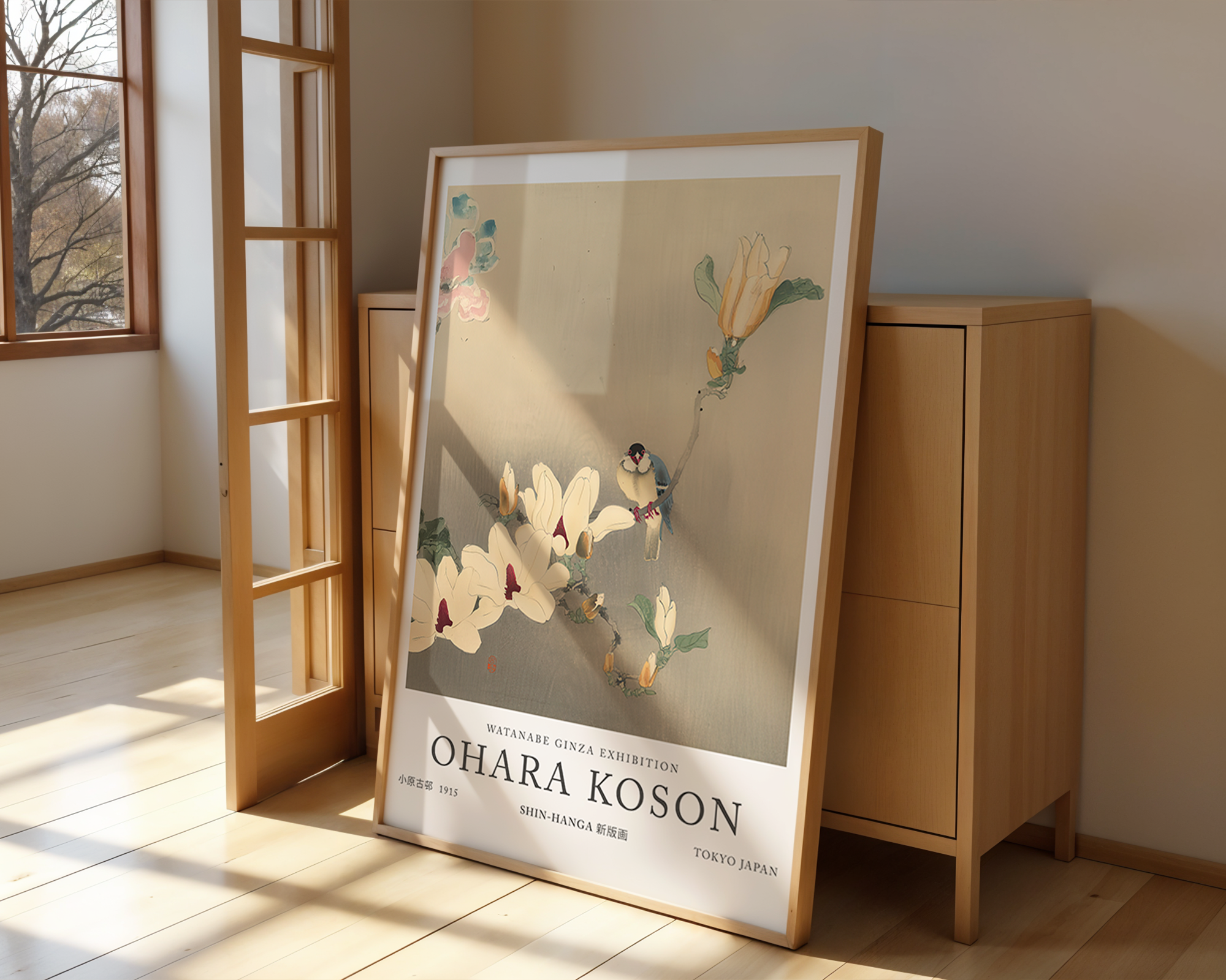blue-bird-and-magnolia-ohara-koson mockup
