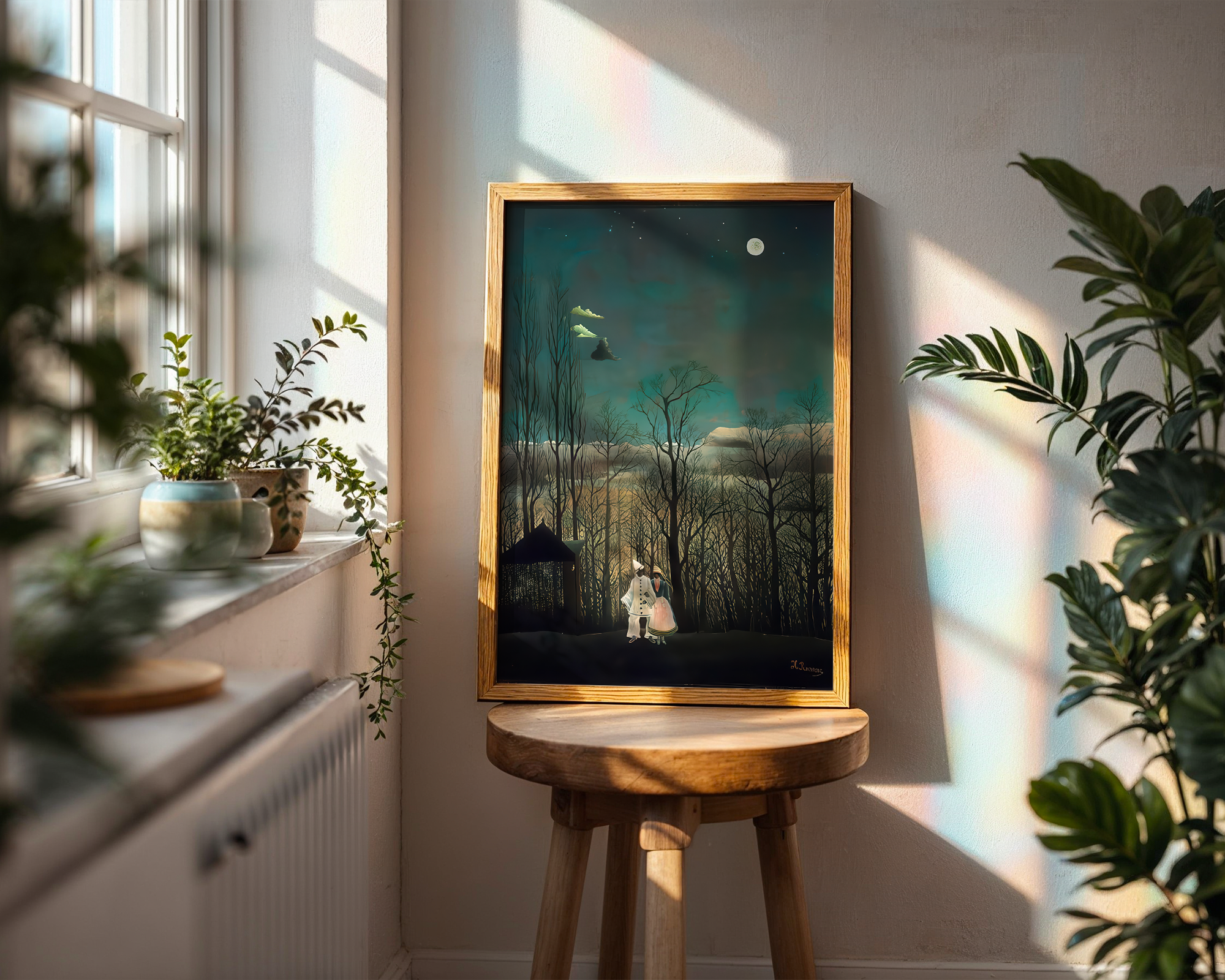 carnival-evening-by-henri-rousseau-surreal-forest-landscape-art-print mockup