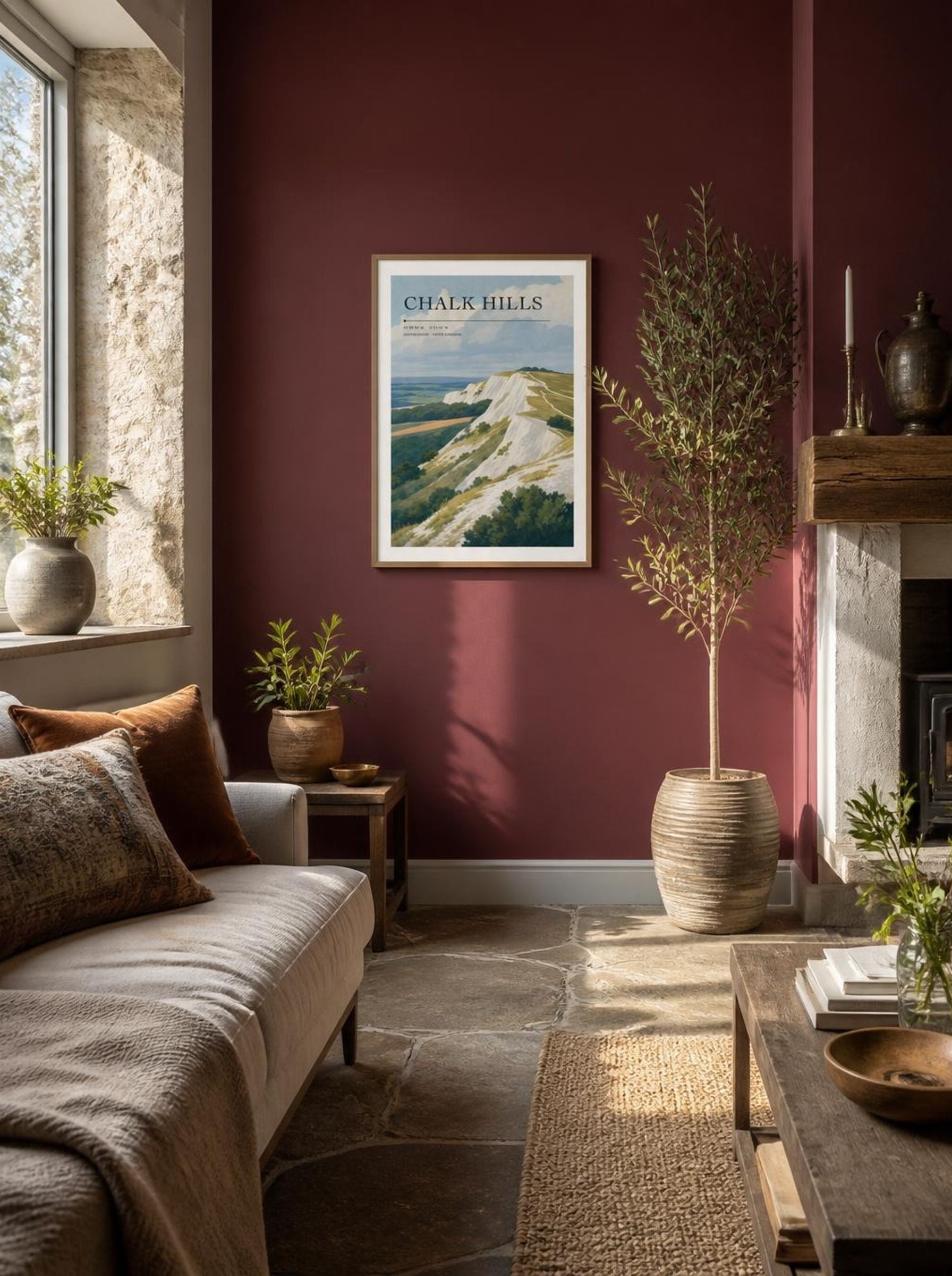 chalk hills Hertfordshire United Kingdom Travel Poster - Lifestyle