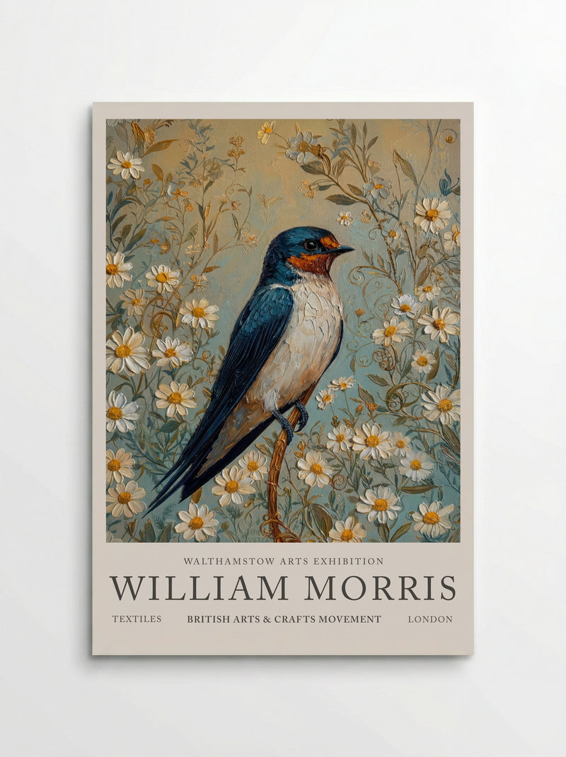 Barn Swallow Symphony - William Morris - Poster