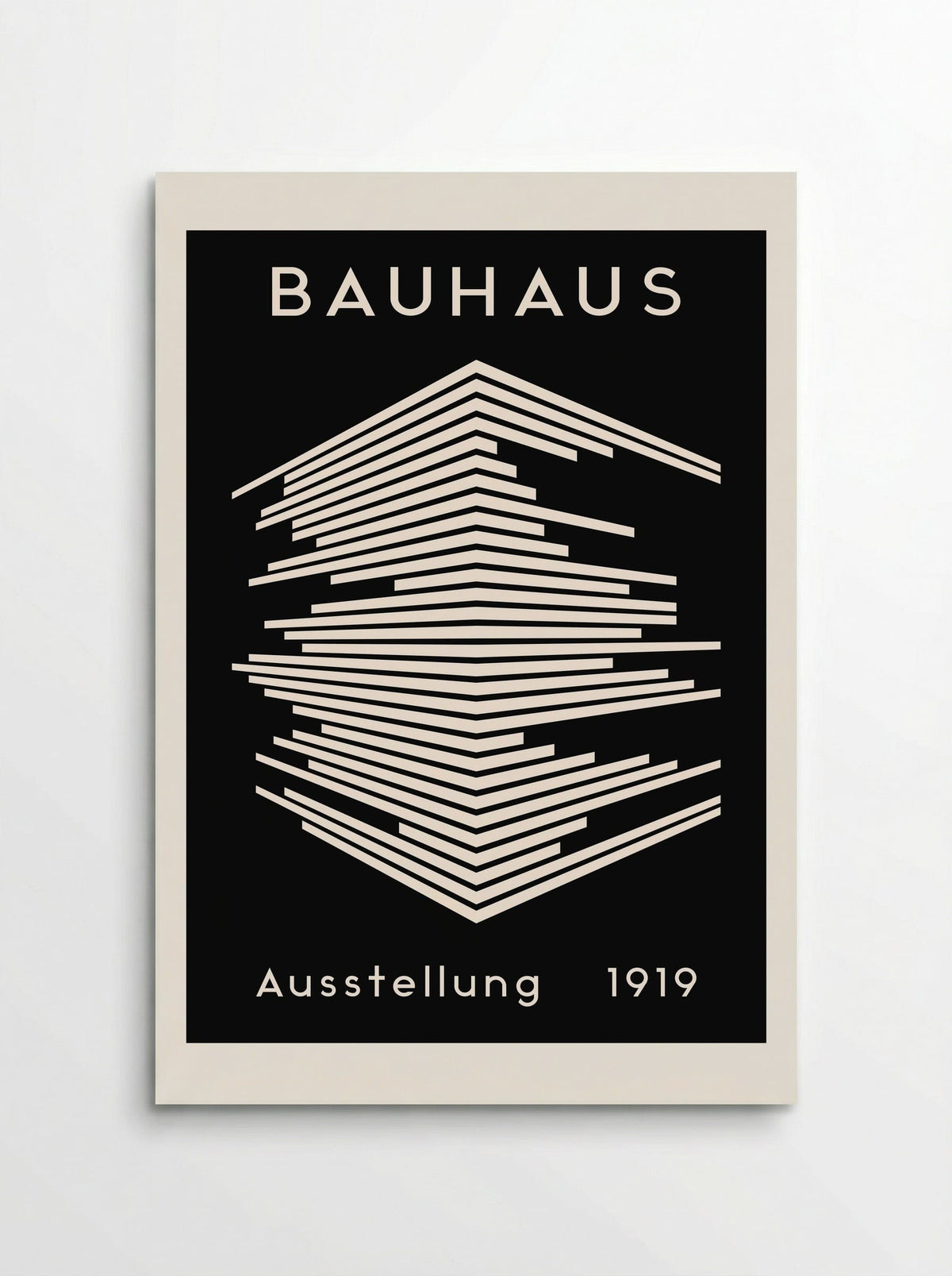 Bauhaus Architectural Lines on Black - Poster