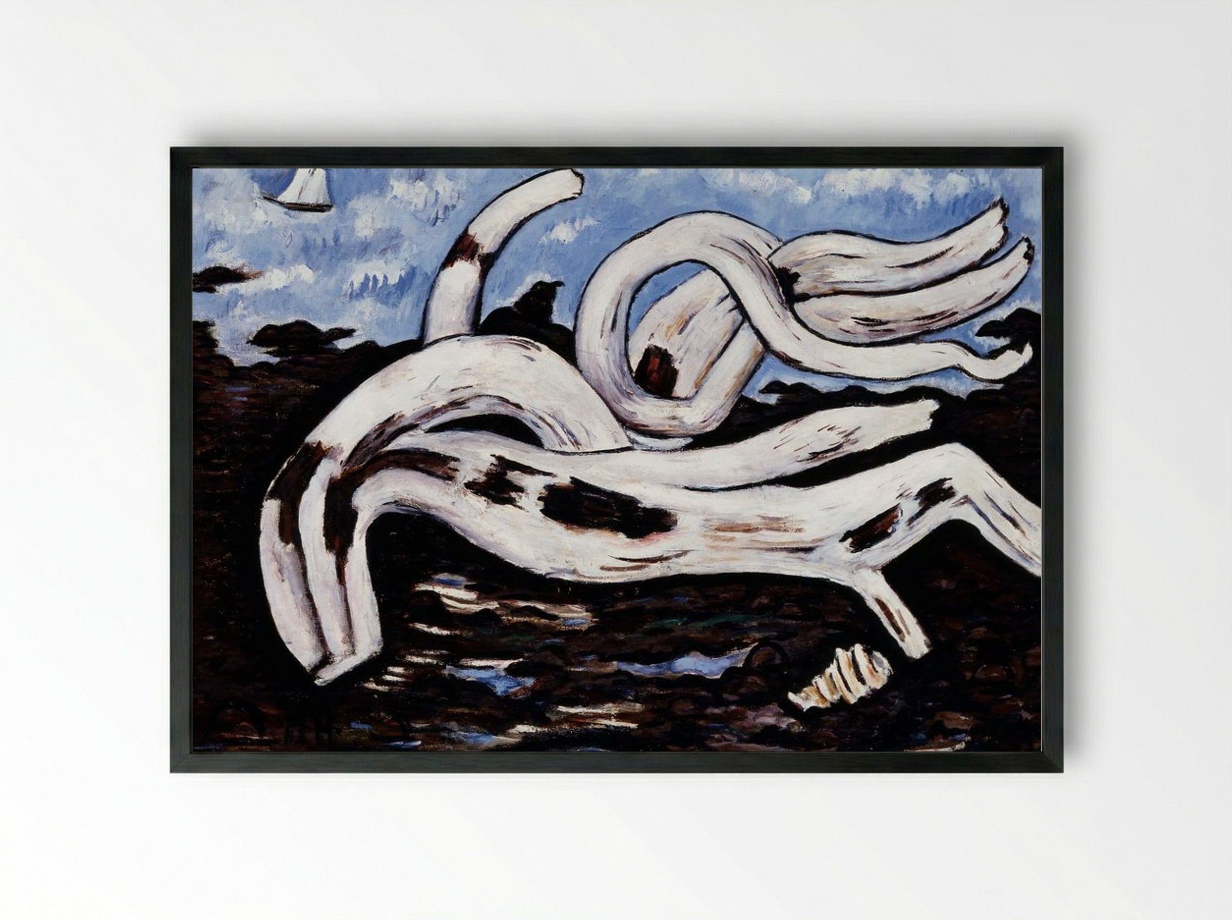 Driftwood on the Bagaduce - Marsden Hartley - Framed Print Black