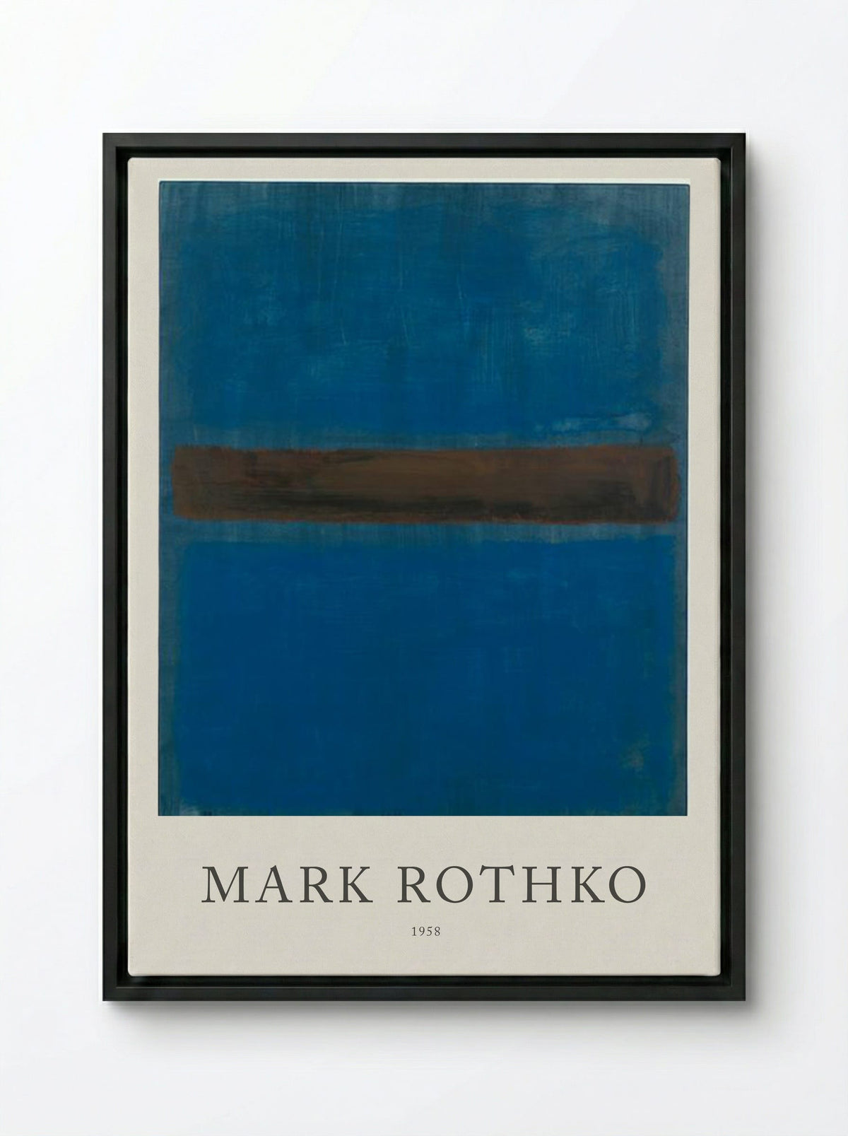 Untitled (Blue, Brown, Blue) - Mark Rothko - Framed Canvas Black