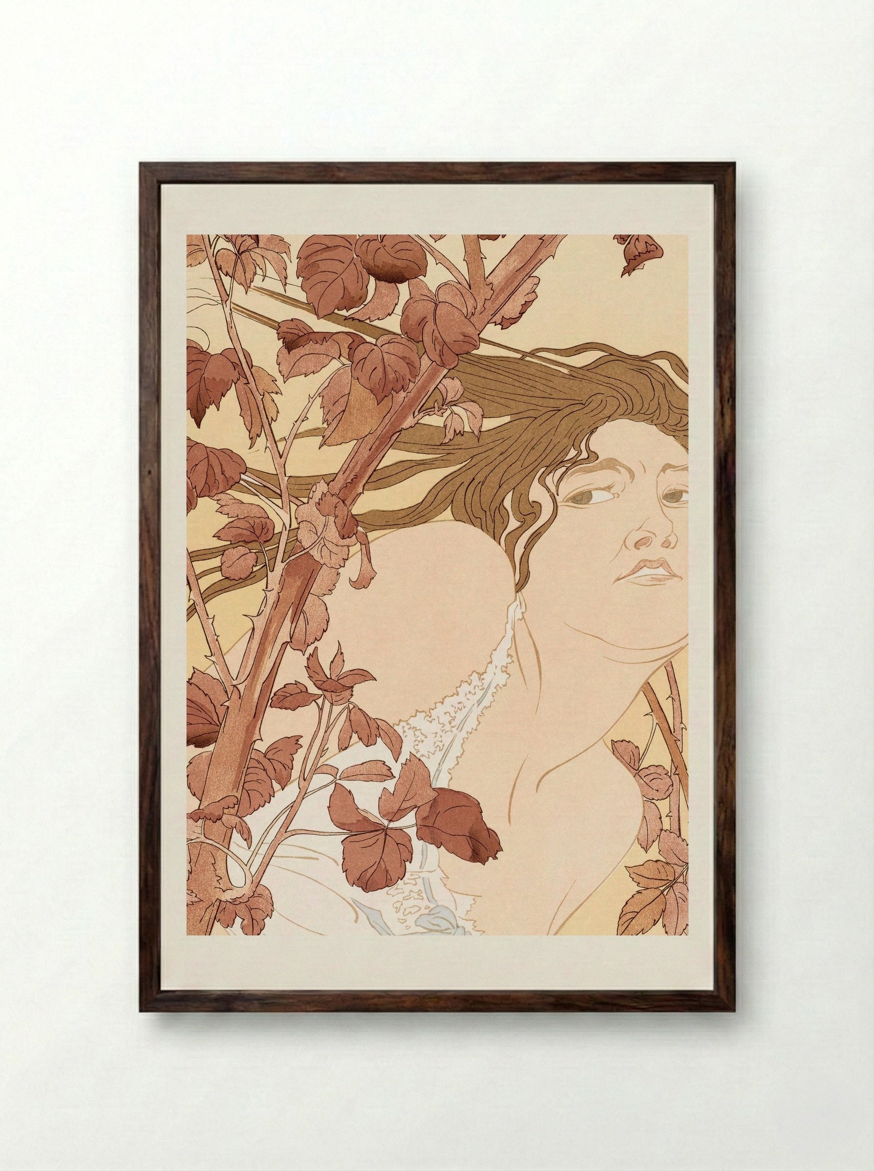 In the Brambles (Dans les ronces) - Henri Detouche - Framed Print Dark Wood