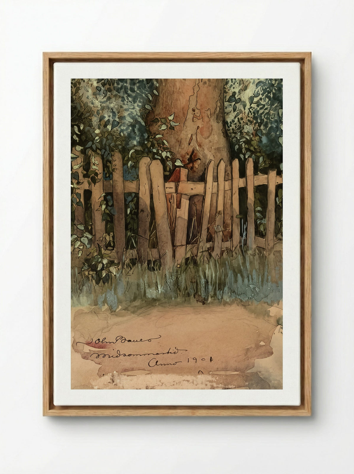 Midsummer Time - John Bauer - Framed Canvas Wood