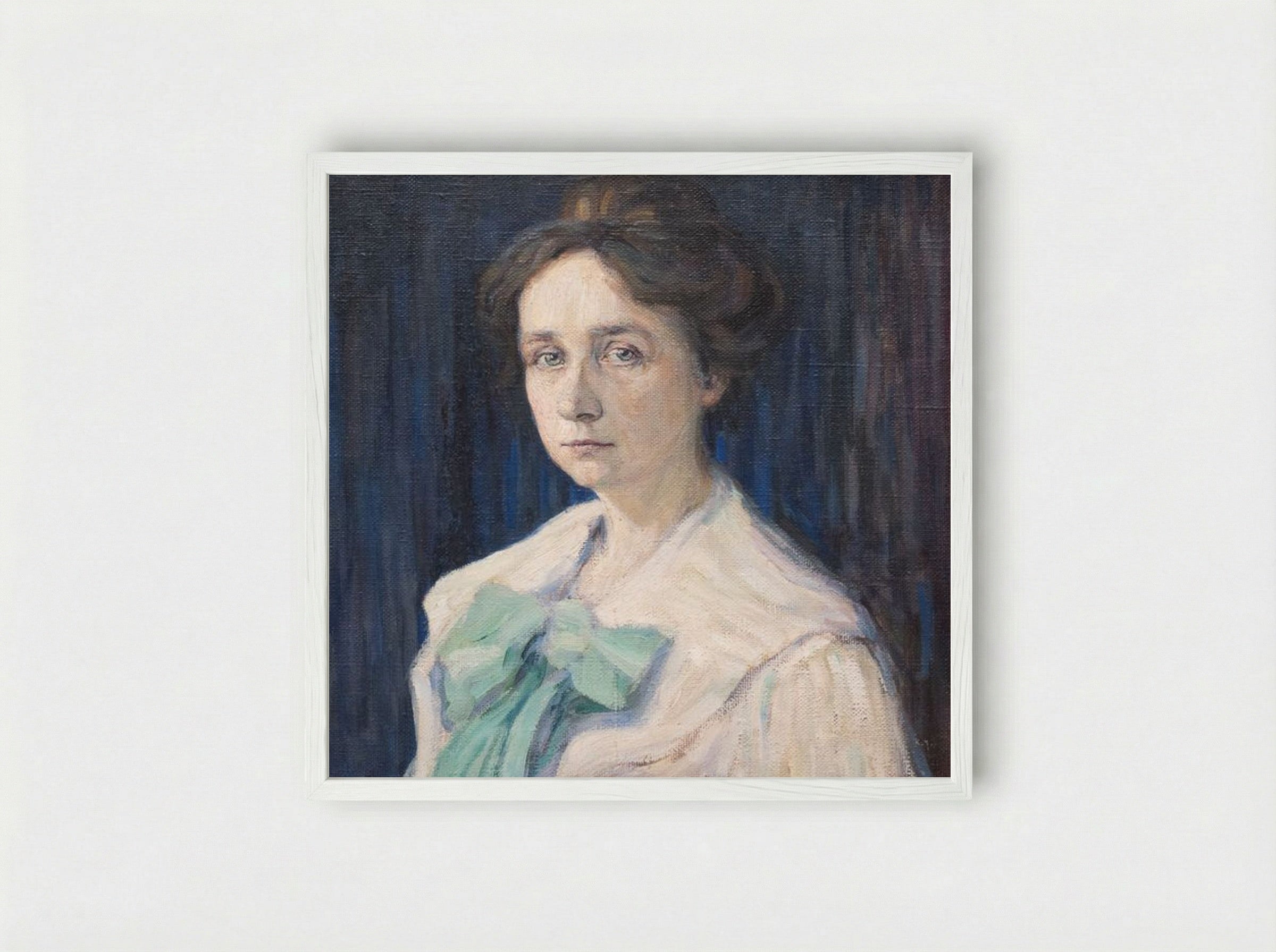 Portrait of Gabriele Münter - Gabriele Münter - Framed Print White