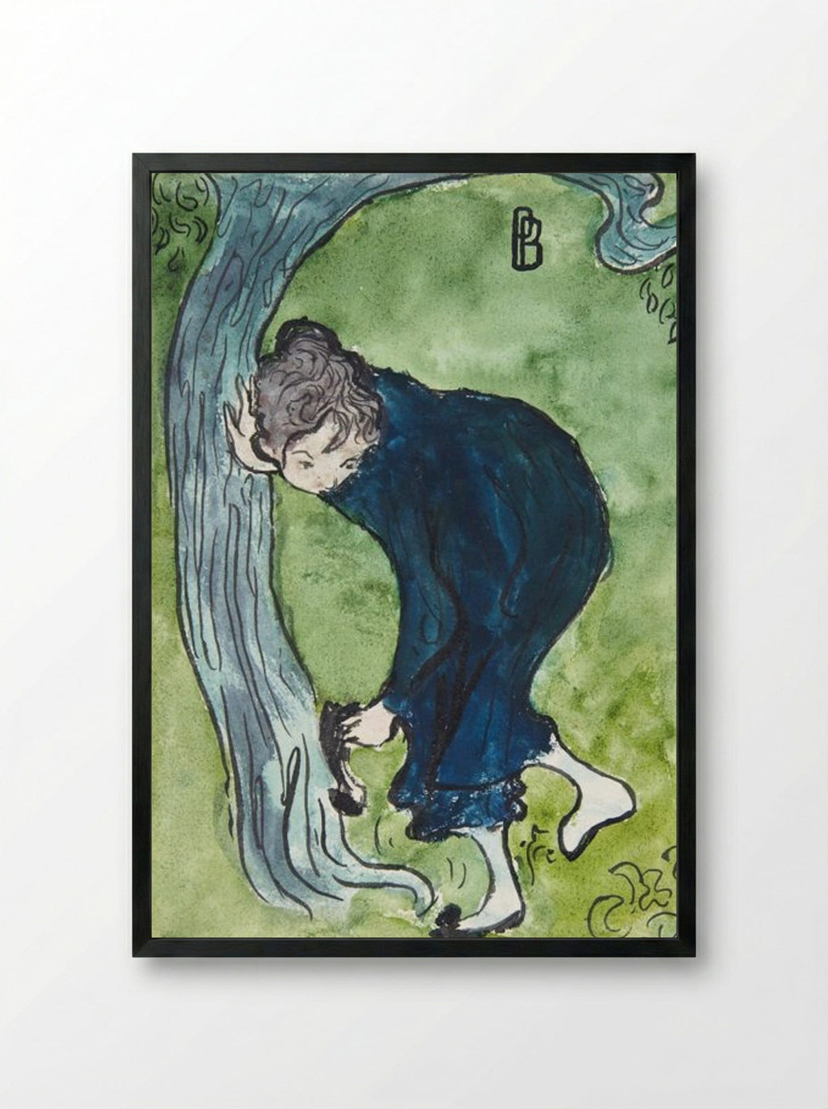 The False Step - Pierre Bonnard - Framed Print Black