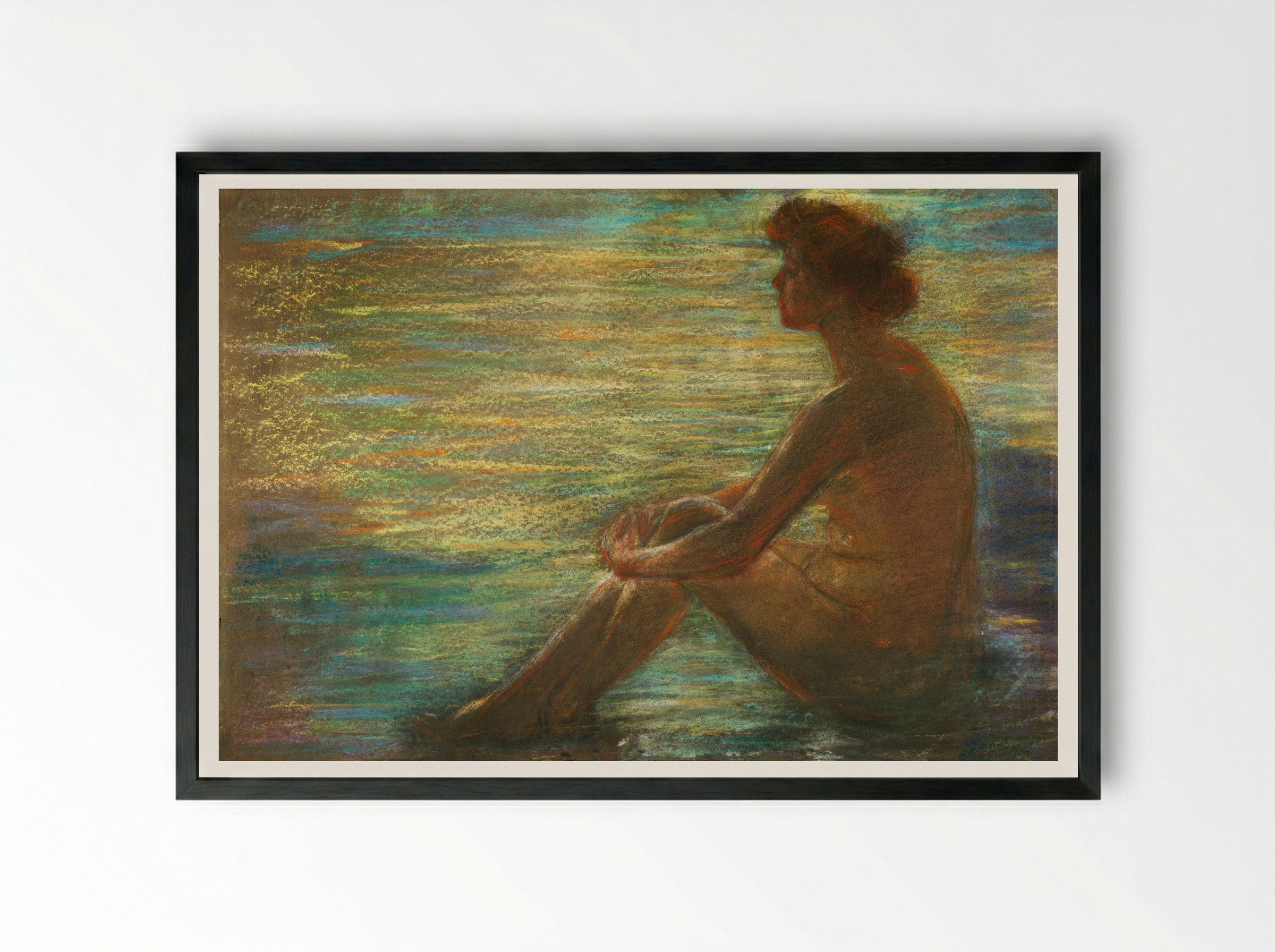 Nude Against Sea - Alice Pike Barney - Framed Print Black