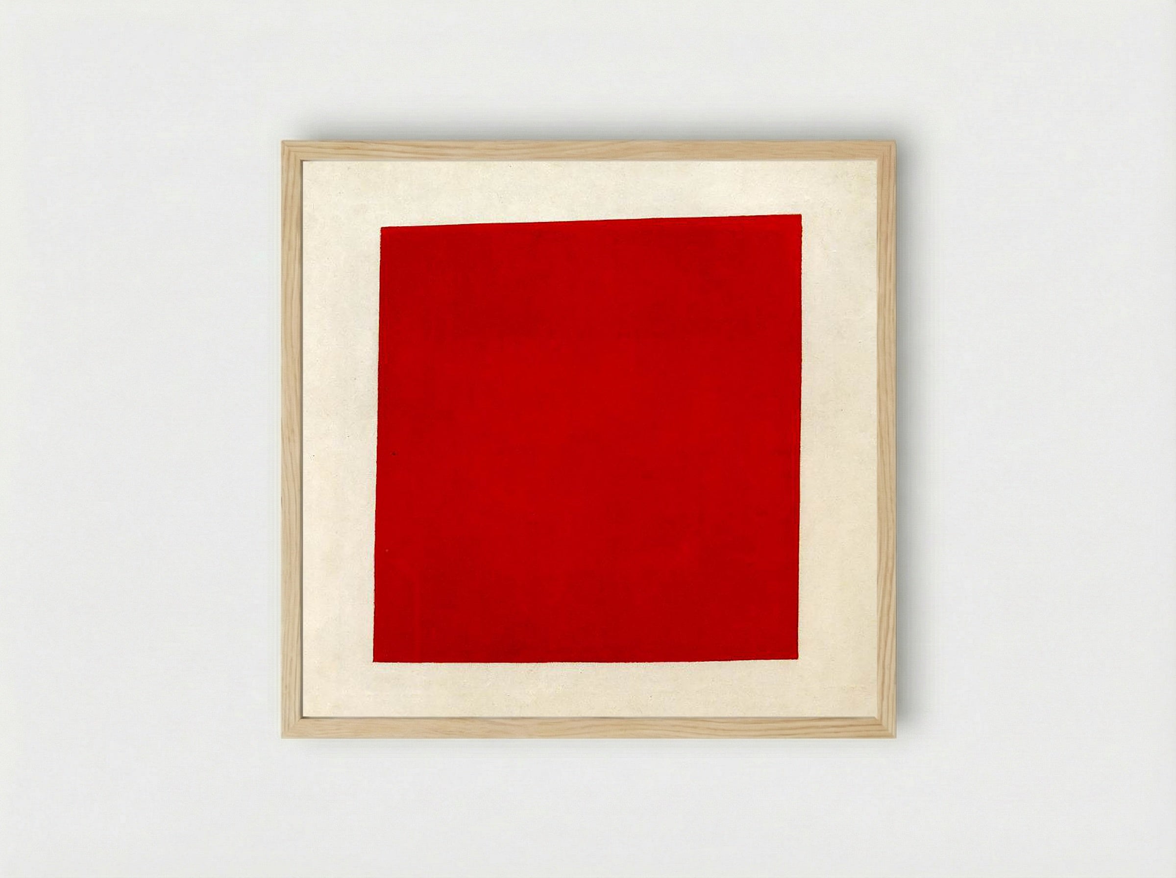 Red Square: Painterly Realism of a Peasant Woman in Two Dimensions - Kazimir Malevich - Framed Print Wood