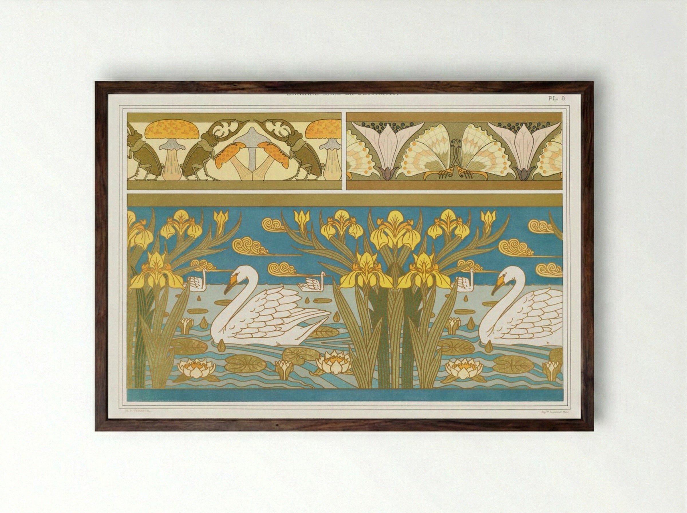 L'Animal dans la Décoration, Plate 6 - Maurice Pillard Verneuil - Framed Print Dark Wood