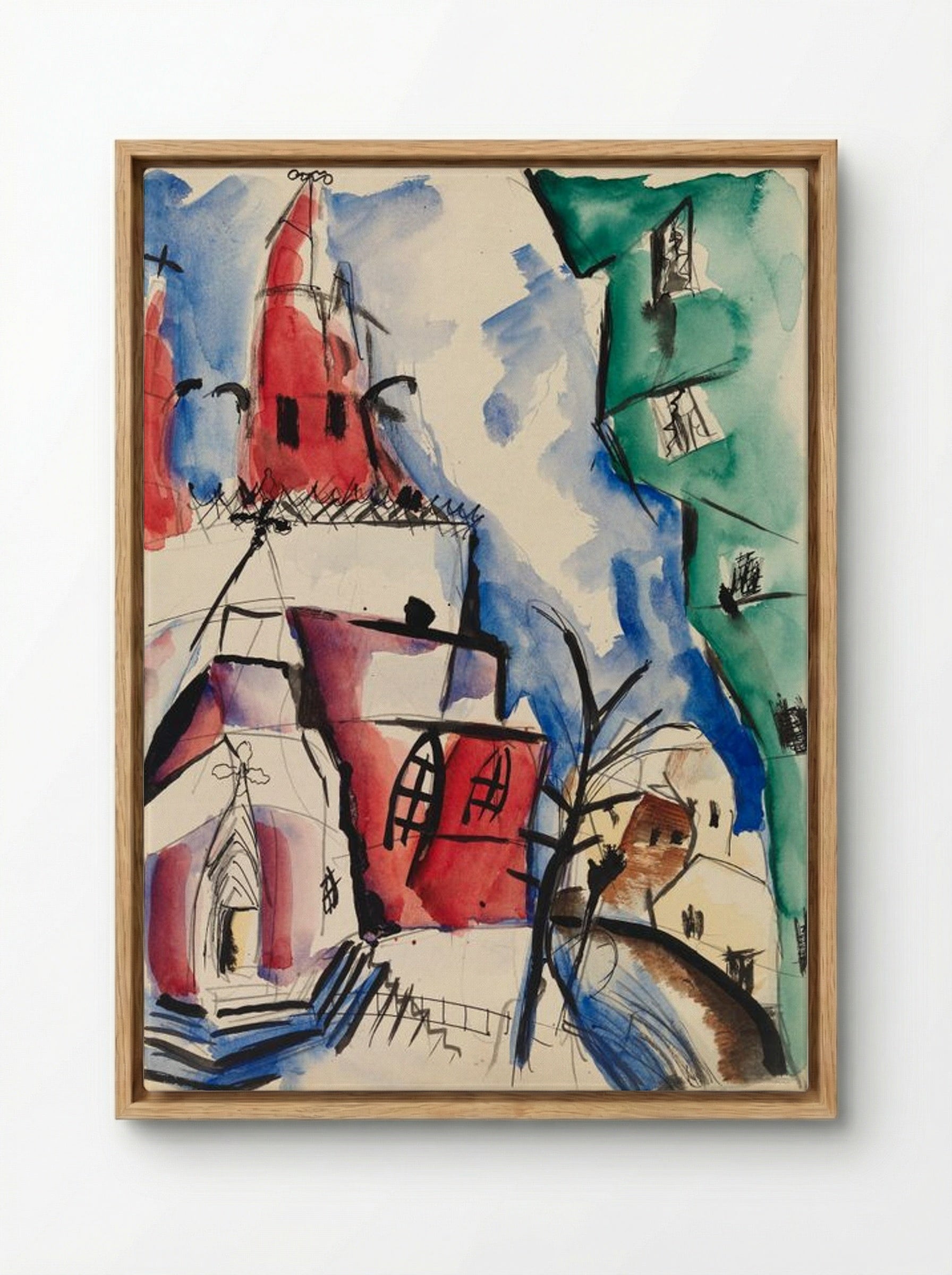 Kirkko (Church, 1919) - Sulho Sipilä - Framed Canvas Wood