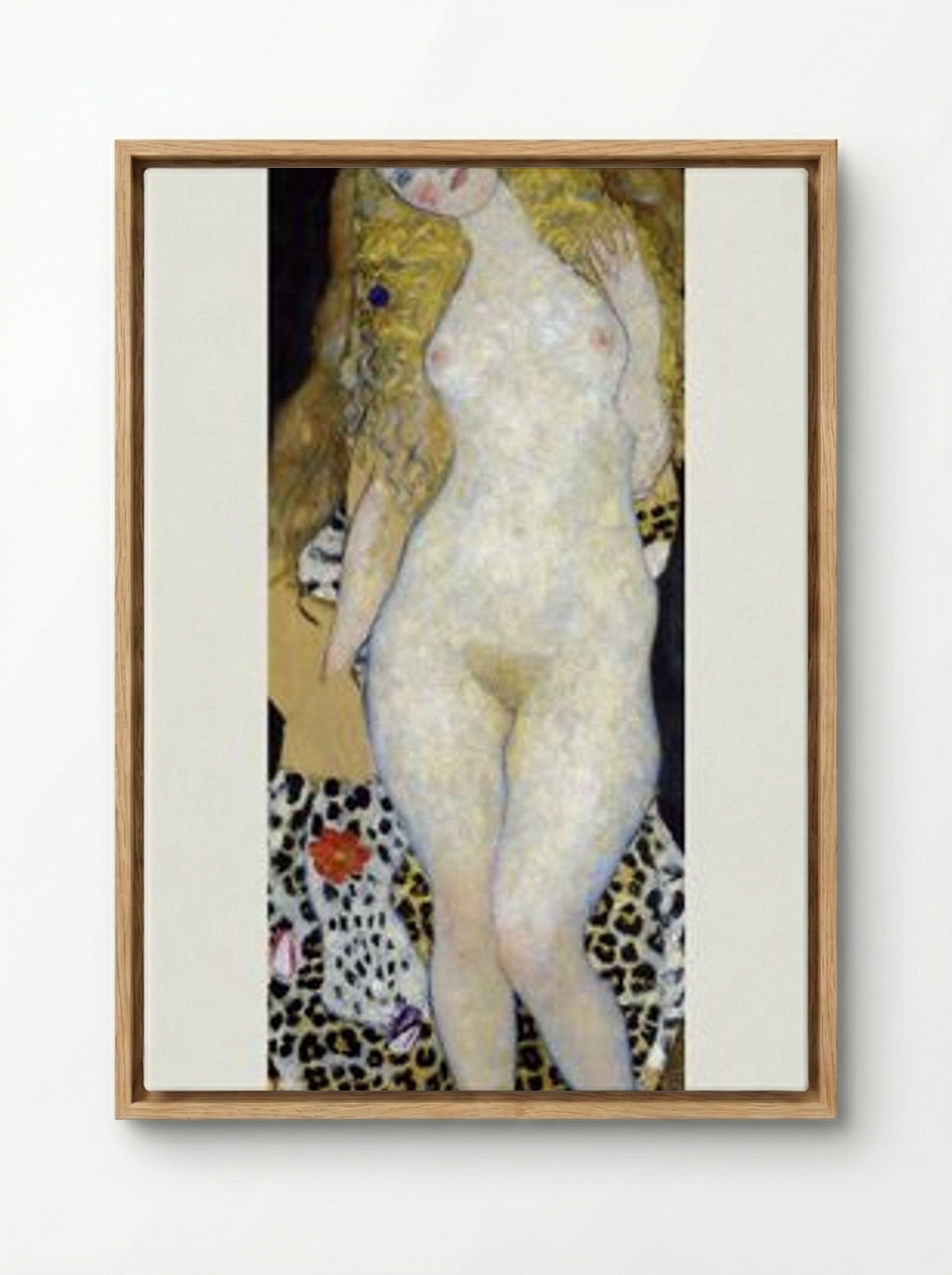 Adam and Eve - Gustav Klimt - Framed Canvas Wood