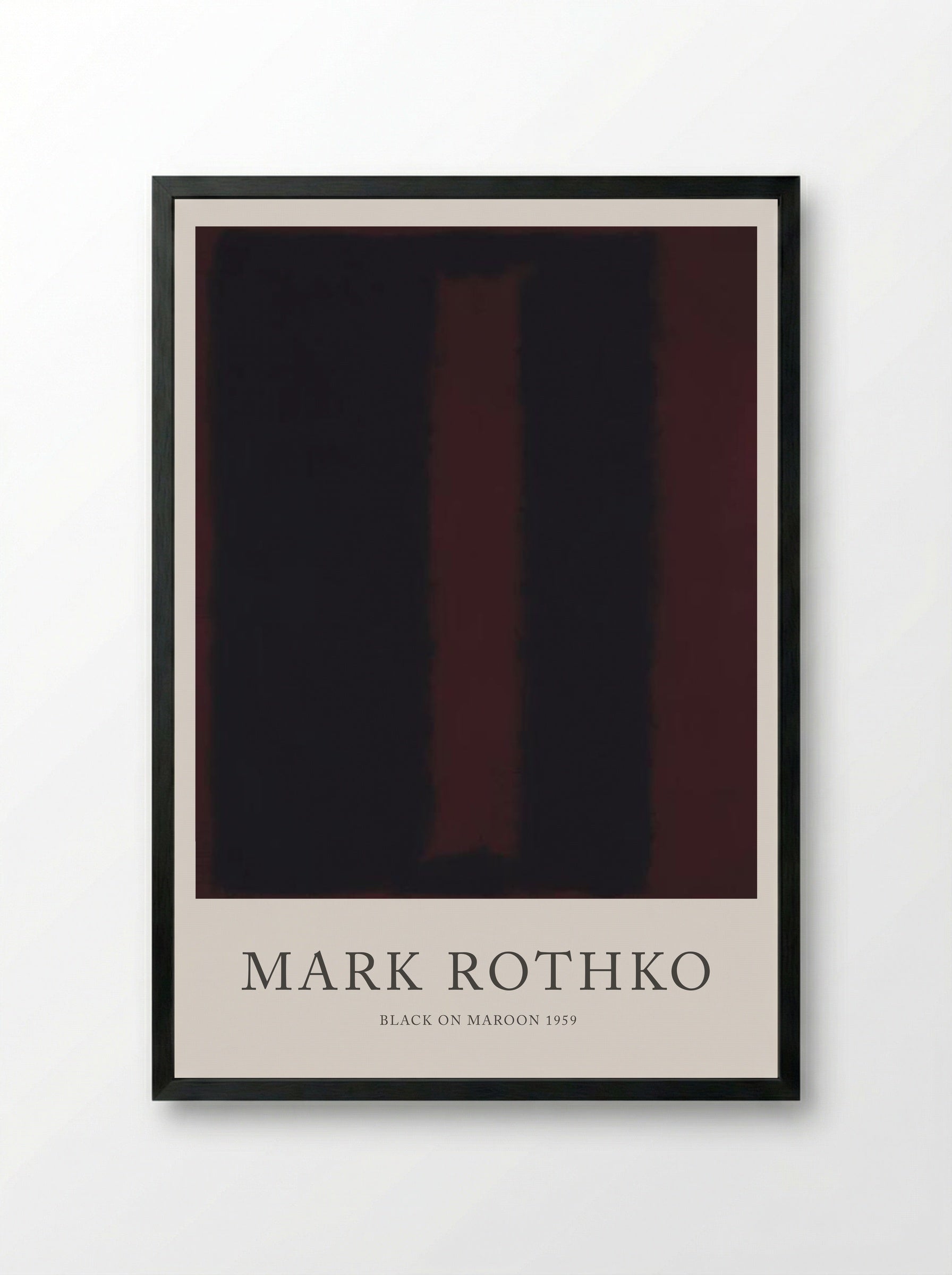 Black on Maroon - Mark Rothko - Framed Print Black