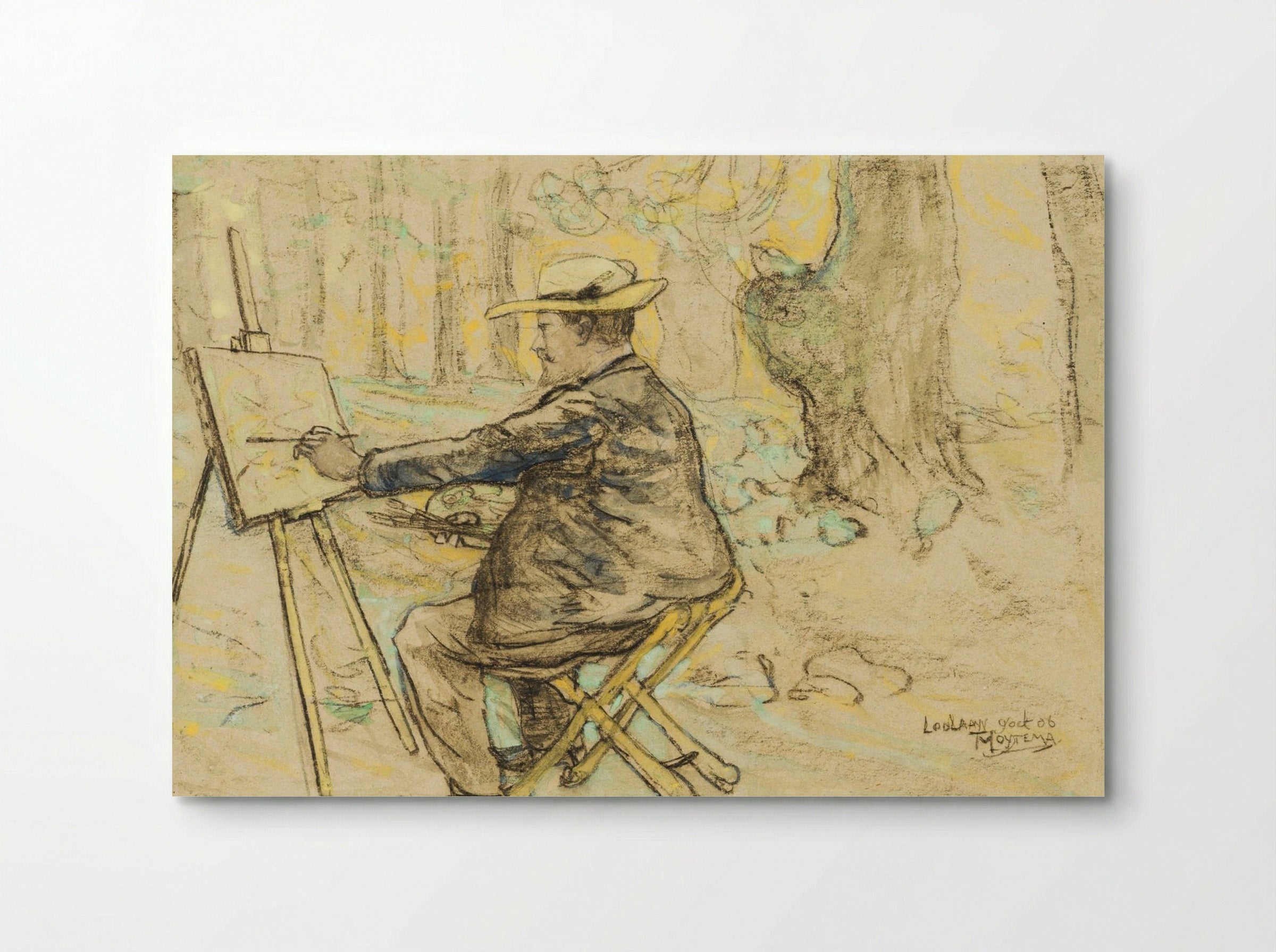 Portret van Henricus, schilderend in de Loolaan te Den Haag - Theodorus van Hoytema - Poster