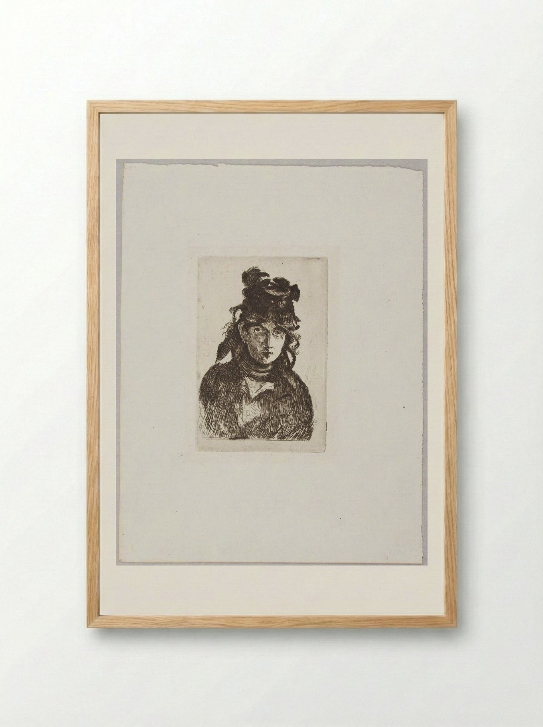 Berthe Morisot (Édouard Manet) - Édouard Manet - Framed Print Wood