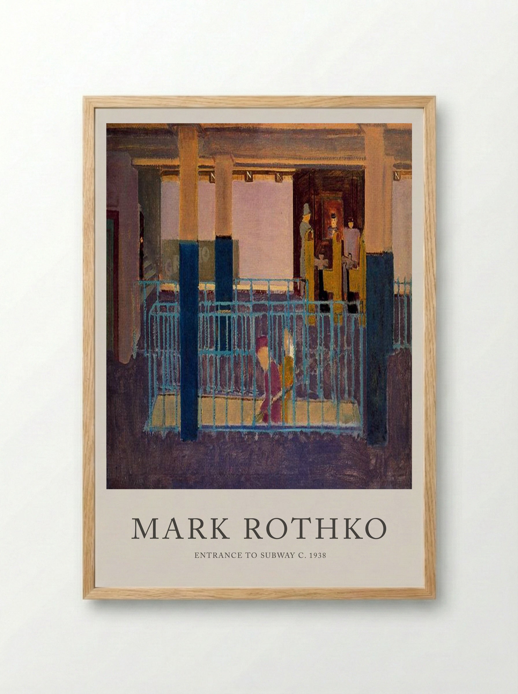 Entrance to Subway - Mark Rothko - Framed Print Wood