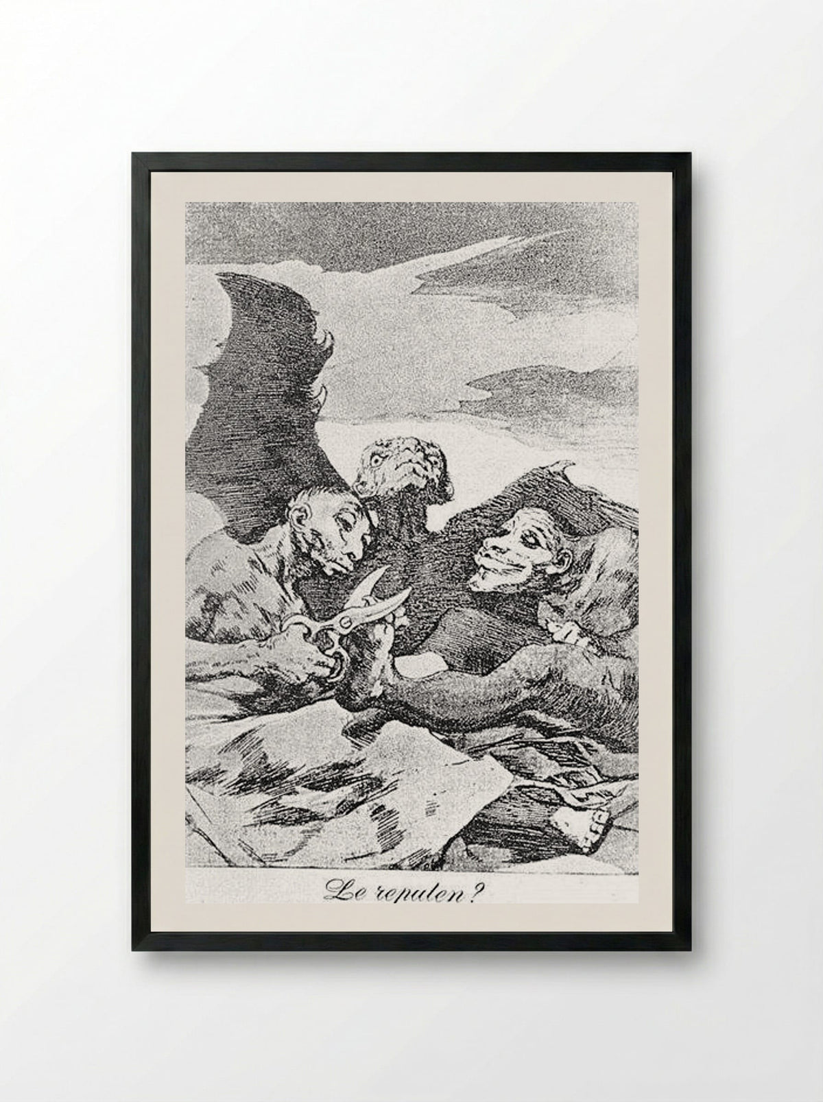 They Pare - Francisco Goya - Framed Print Black