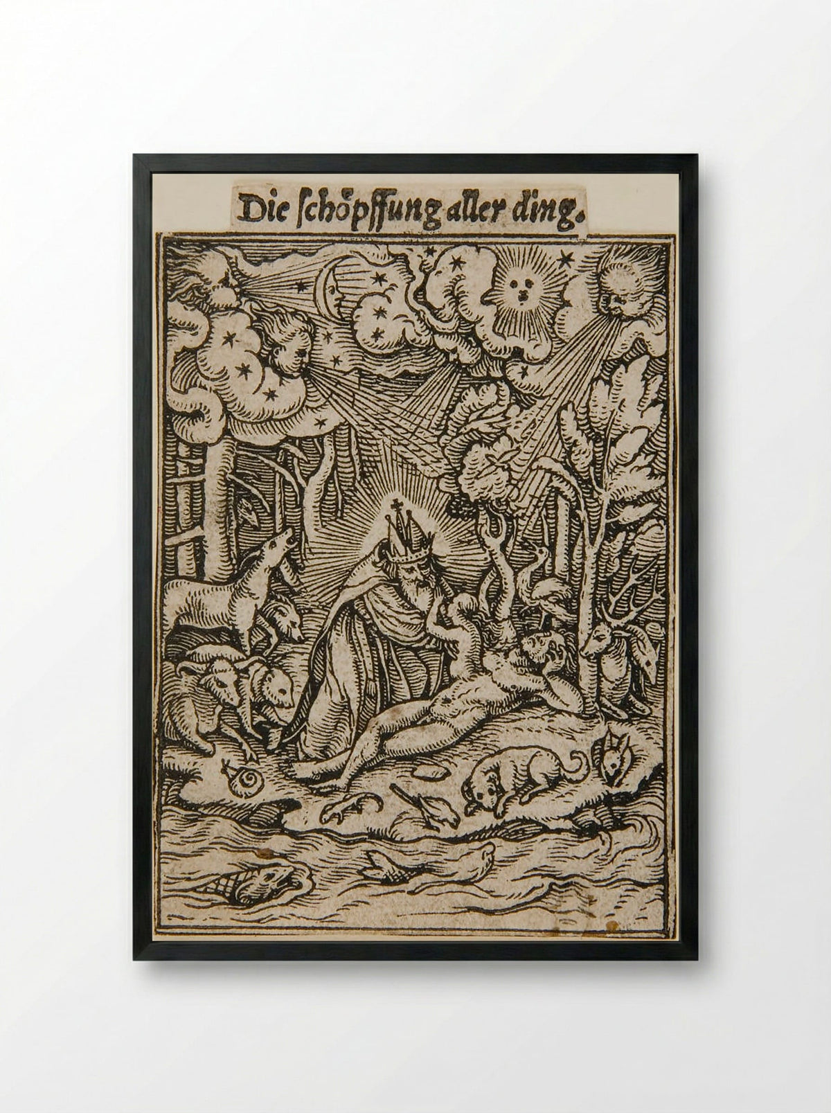 The Creation of Eve - Hans Holbein the Younger - Framed Print Black