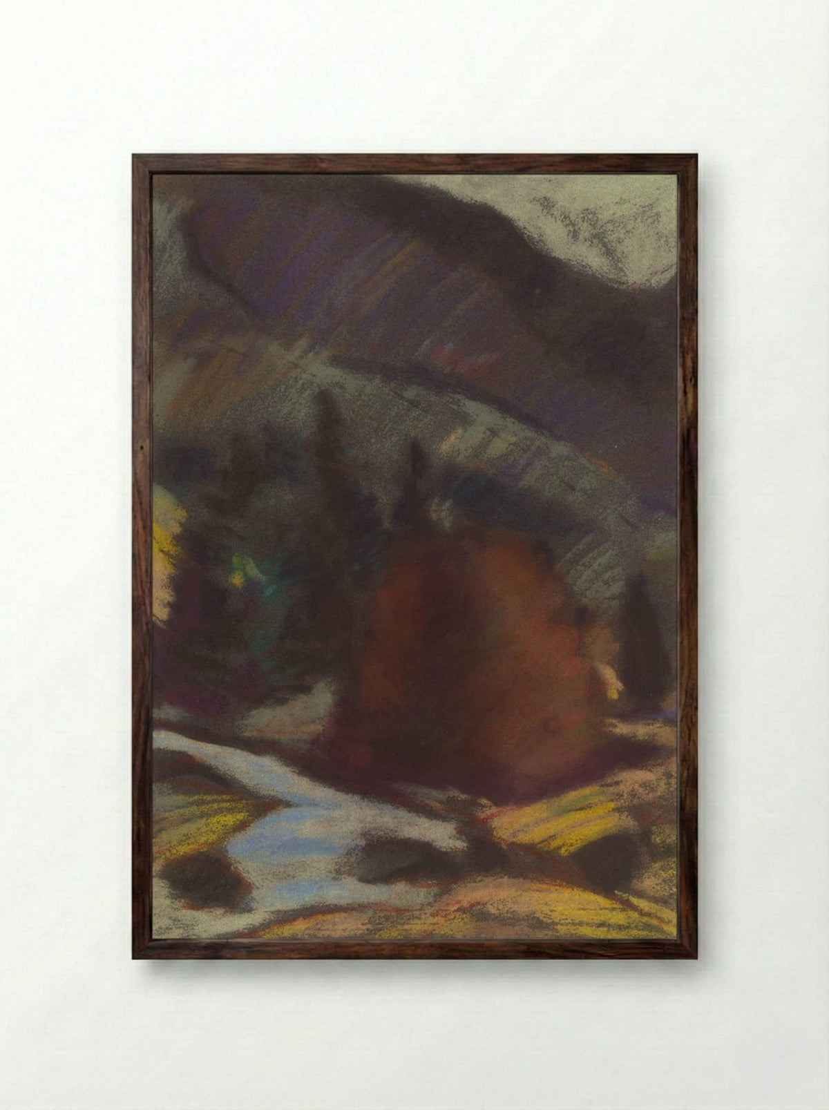 Below the Mountain - Zolo Palugyay - Framed Print Dark Wood