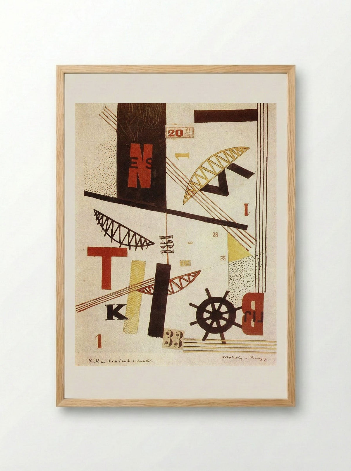 Hídak (Bridges) - László Moholy-Nagy - Framed Print Wood