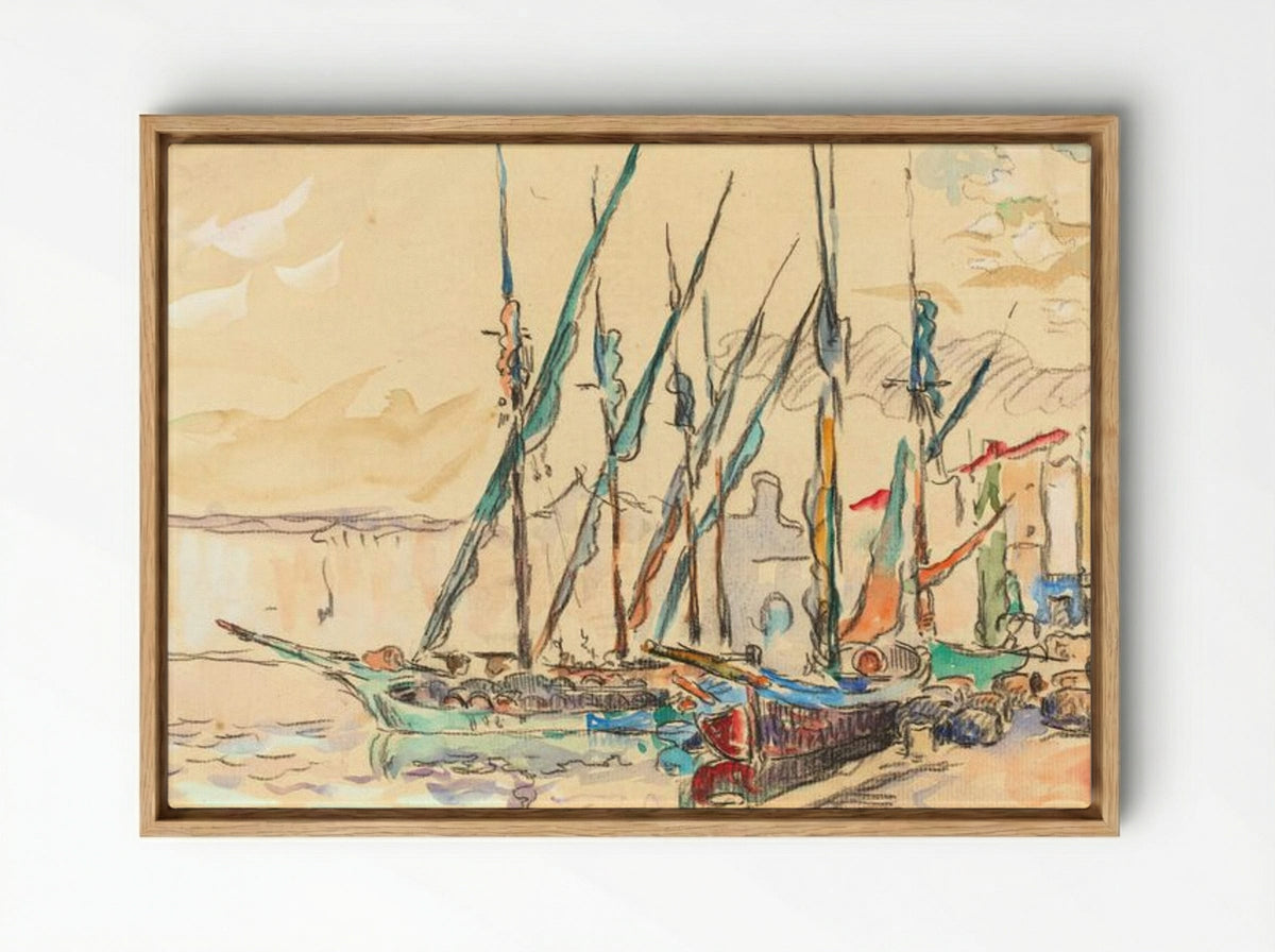 St. Tropez - Paul Signac - Framed Canvas Wood