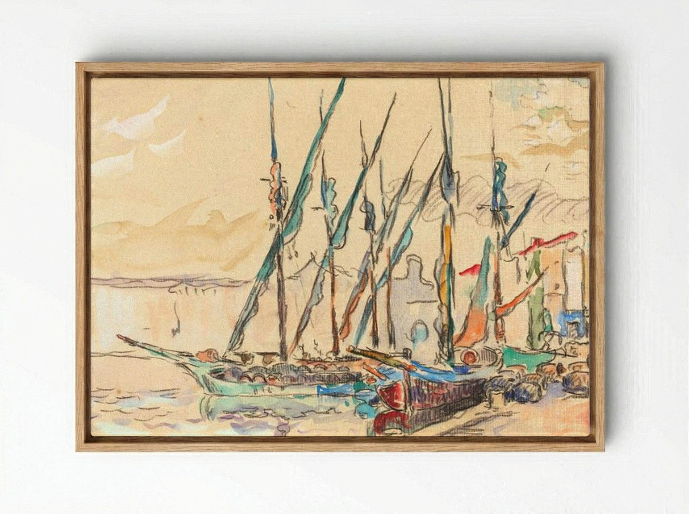 St. Tropez - Paul Signac - Framed Canvas Wood