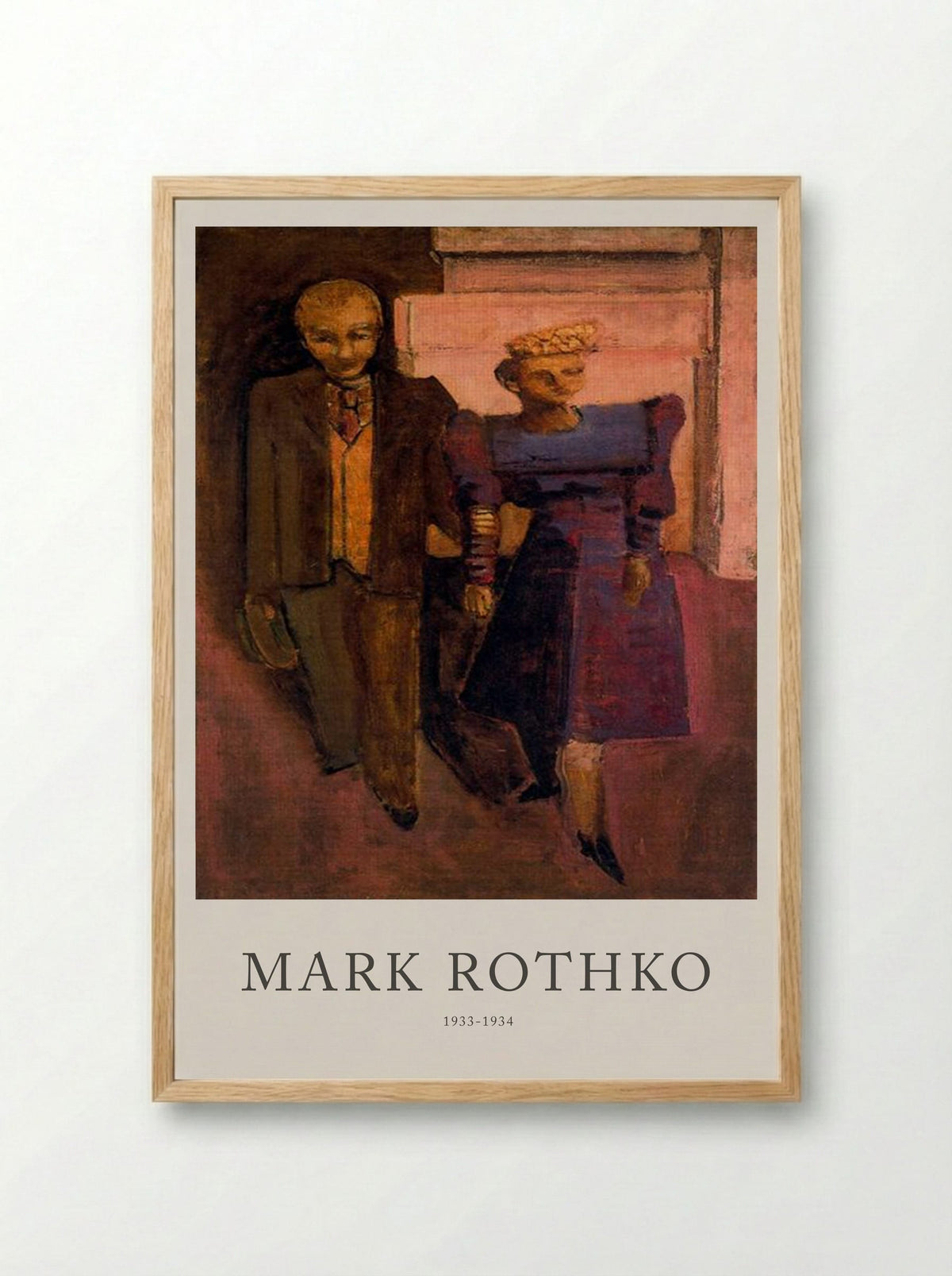 Untitled (Couple in Cityscape) - Mark Rothko - Framed Print Wood
