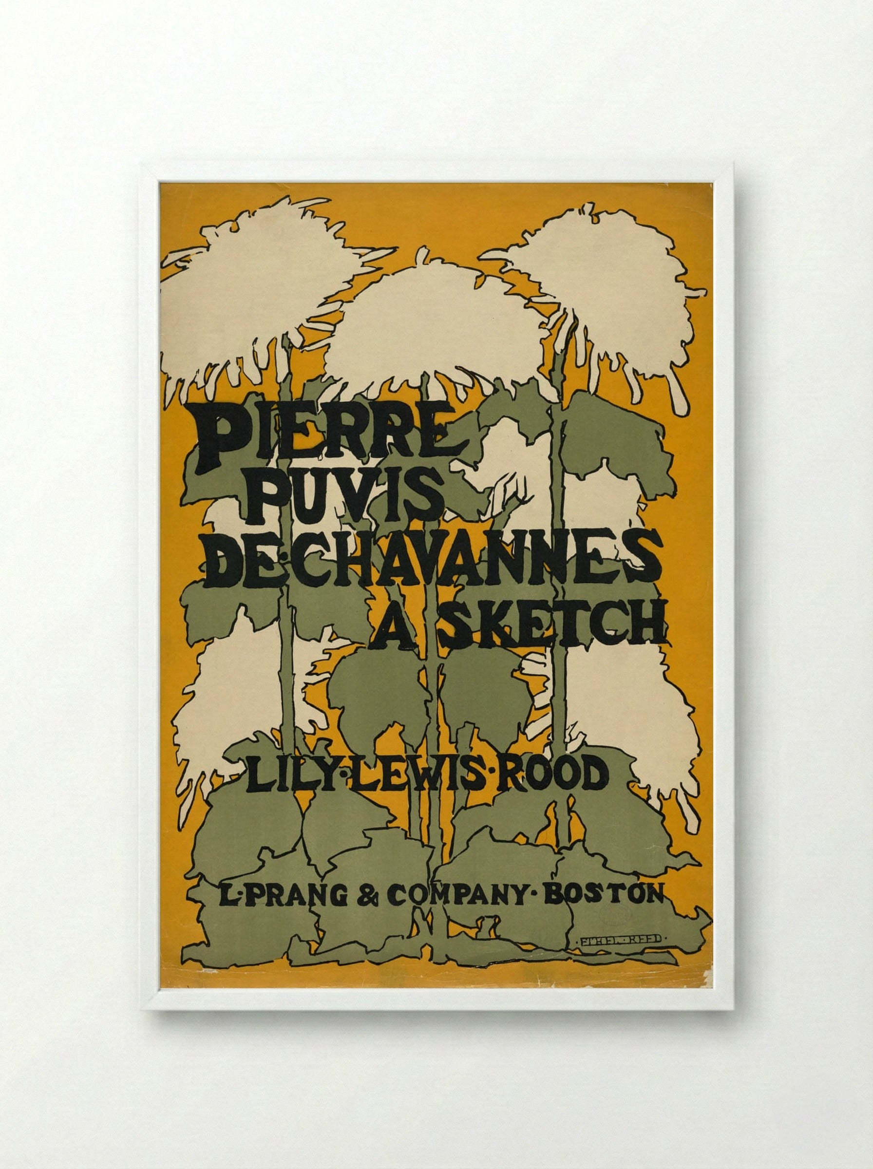 Floral Design (After Pierre Puvis de Chavannes) - Fine Art Print - Framed Print White