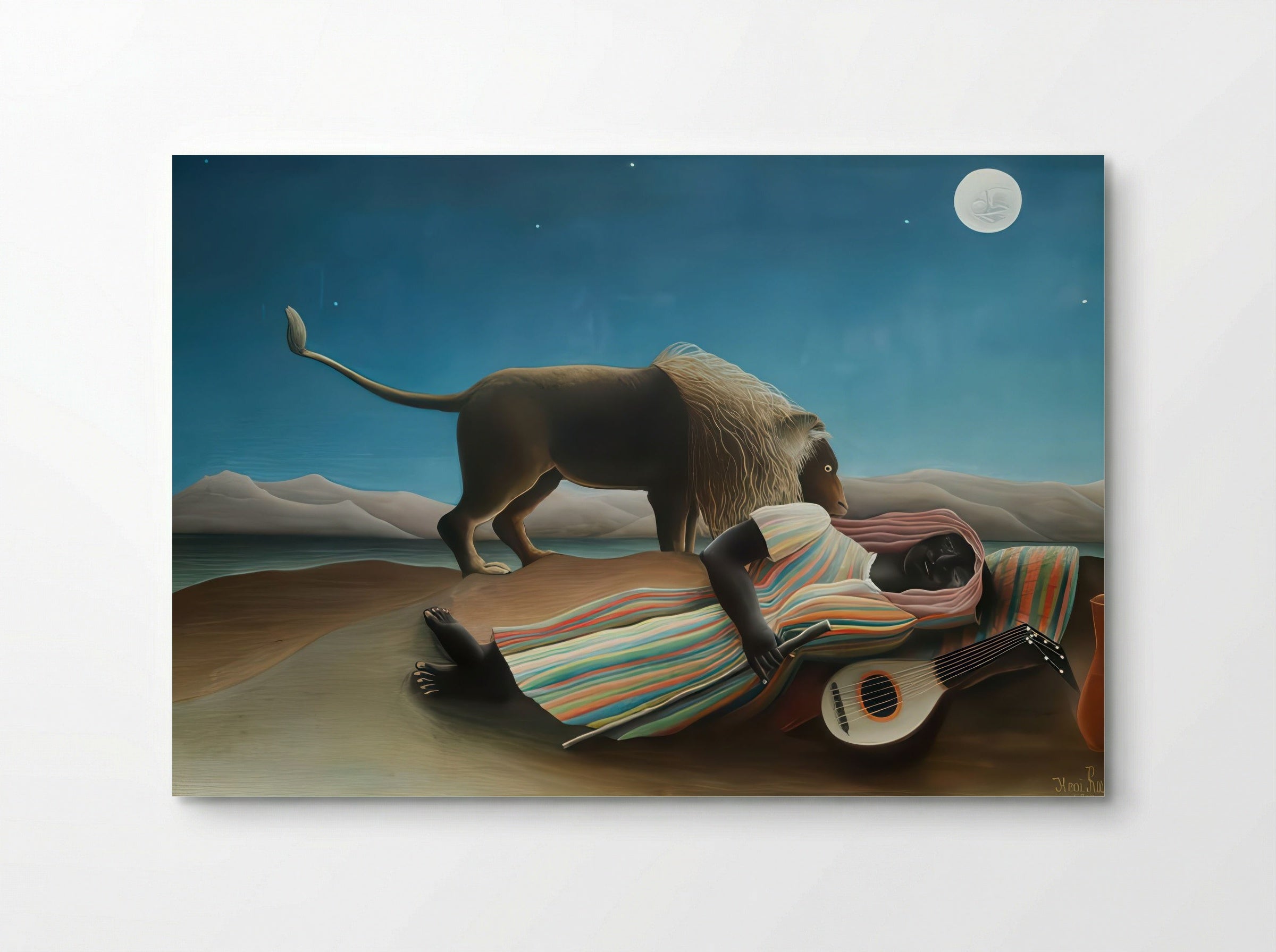 The Sleeping Gypsy by Henri Rousseau – Naïve Art Surreal Desert Scene Print - Poster
