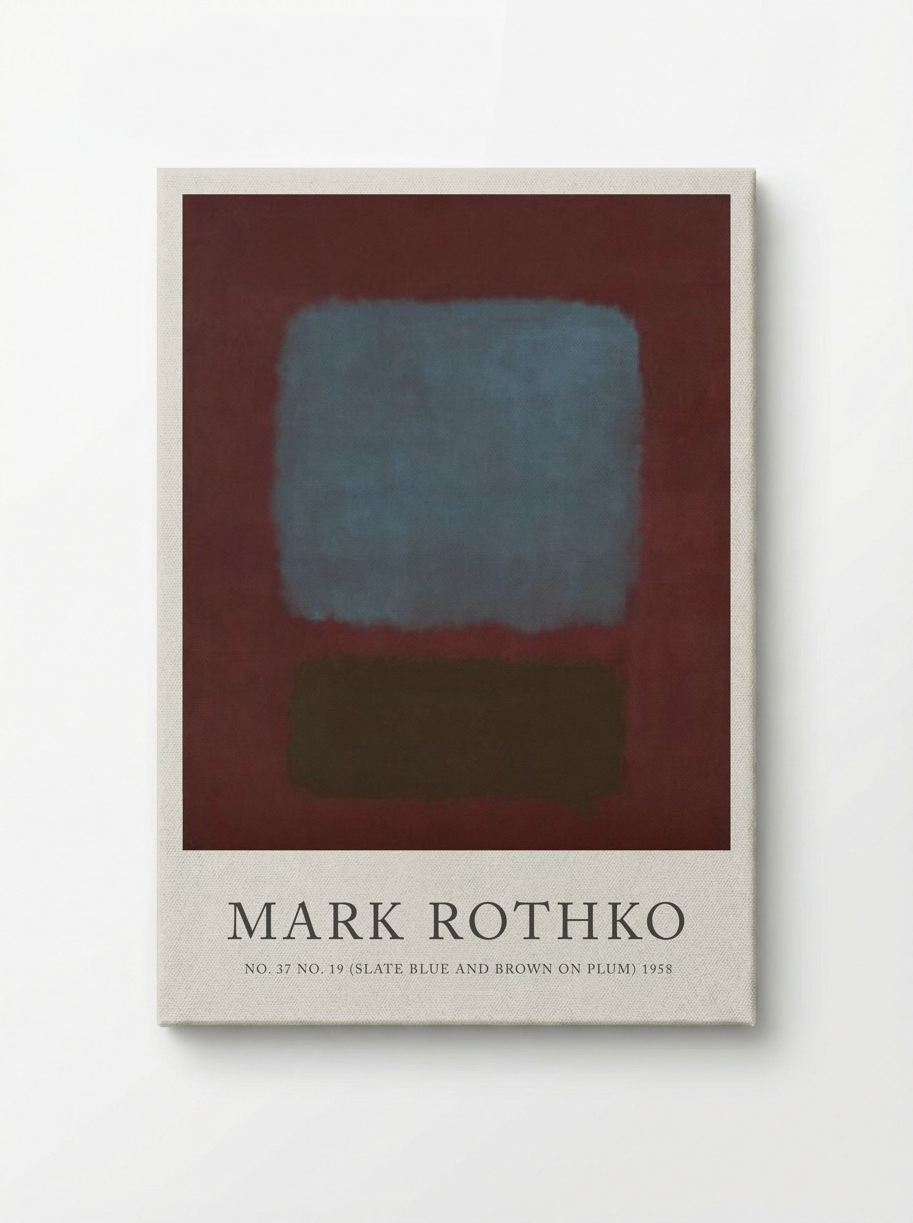 No. 37 No. 19 (Slate Blue and Brown on Plum) - Mark Rothko - Canvas