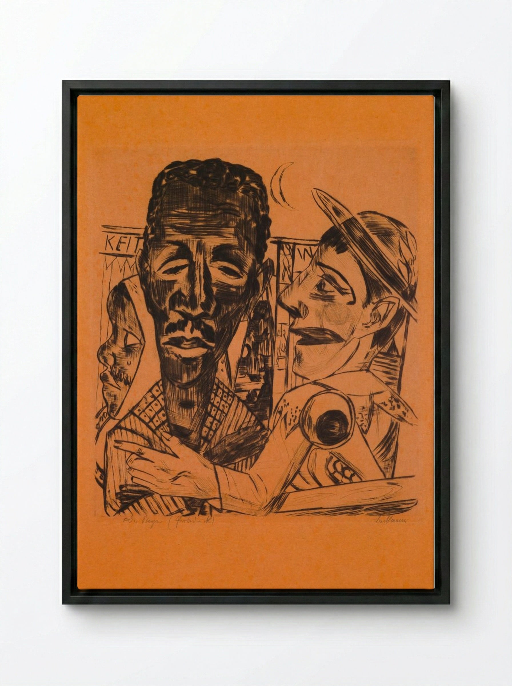 The Man, Plate 6 of 'Annual Fair' - Max Beckmann - Framed Canvas Black