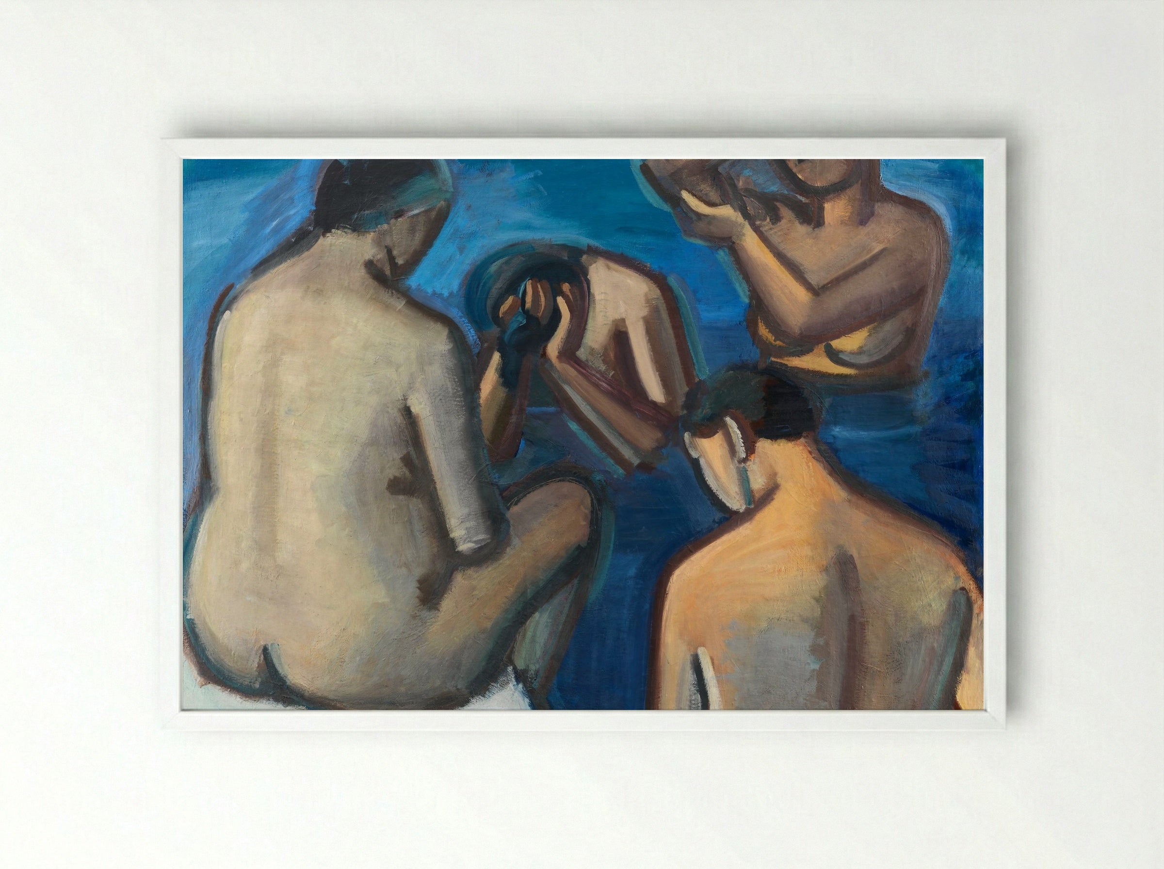 After the Bath - Vilhelm Lundstrøm - Framed Print White