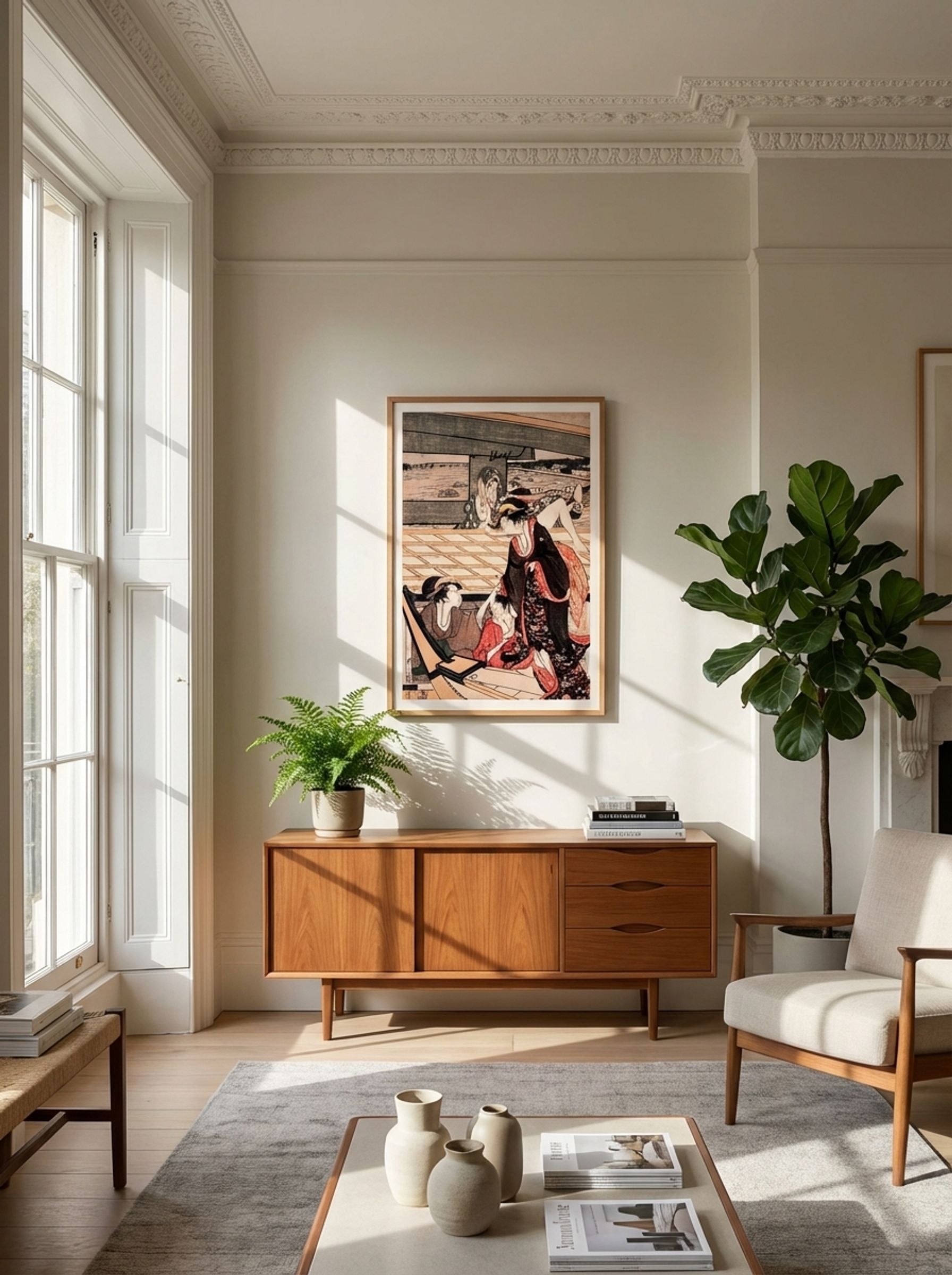 A Scene on the Bridge - Kitagawa Utamaro - Lifestyle