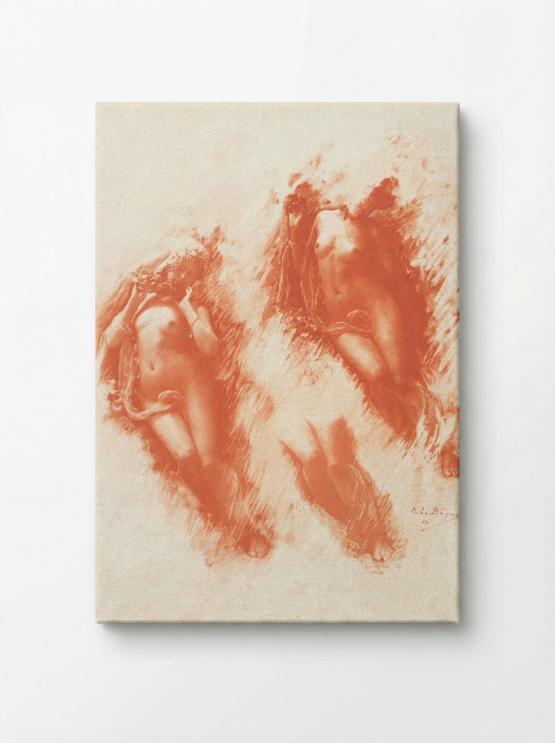 Study of Nude Women (Sanguine Chalk) - René Le Bègue - Canvas