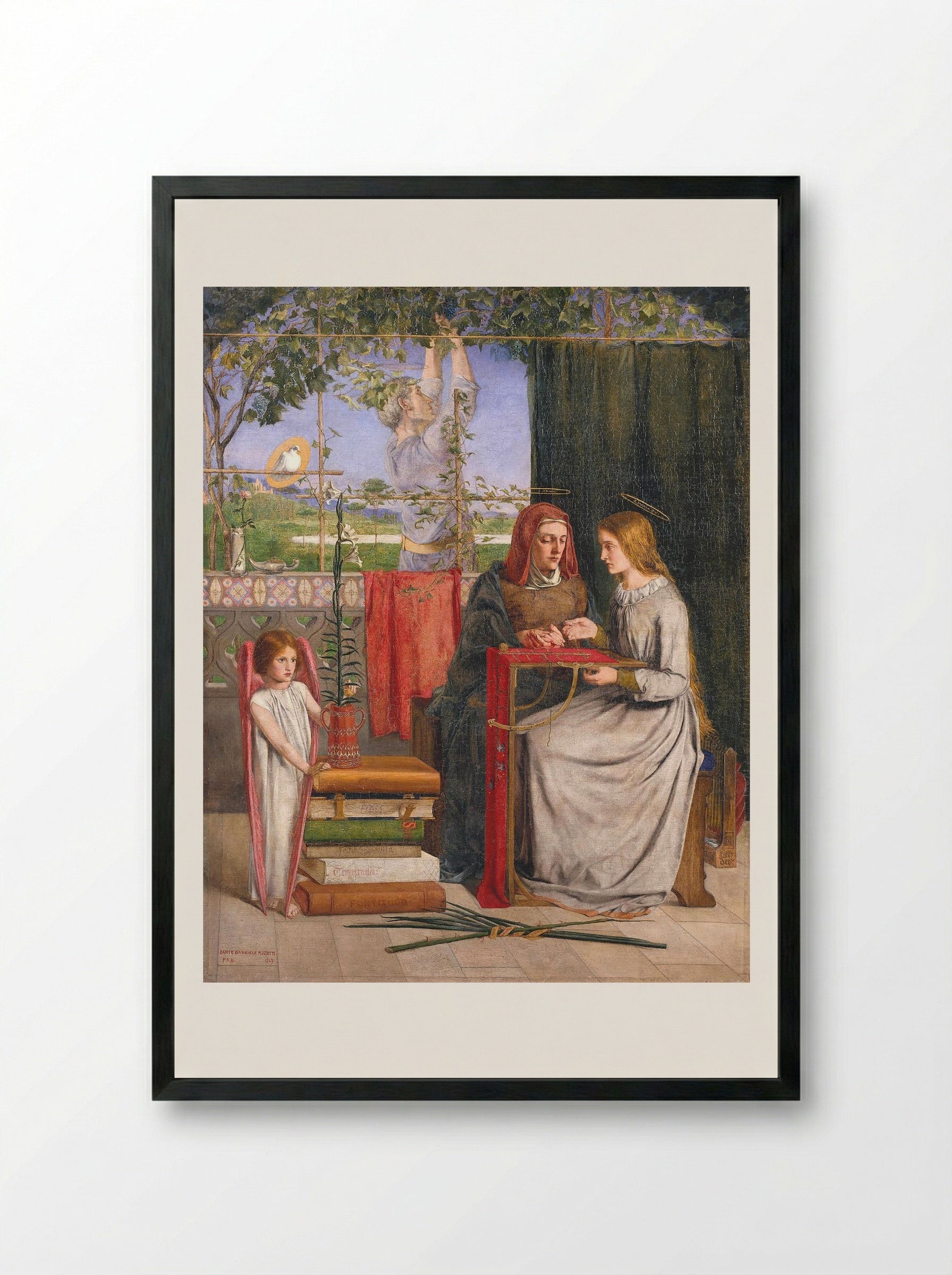 The Girlhood of Mary Virgin - Dante Gabriel Rossetti - Framed Print Black
