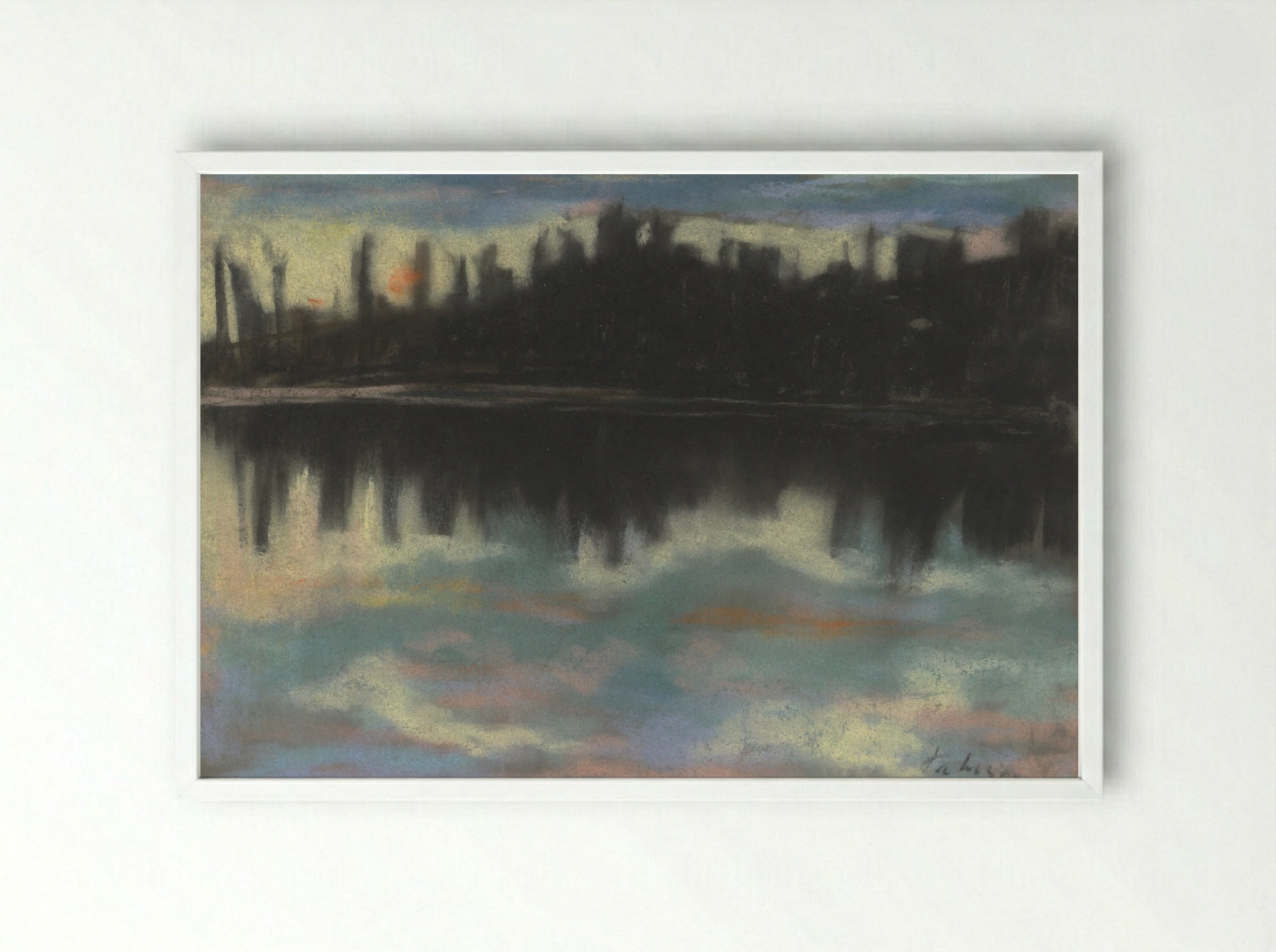 Dark Riverbank - Zolo Palugyay - Framed Print White