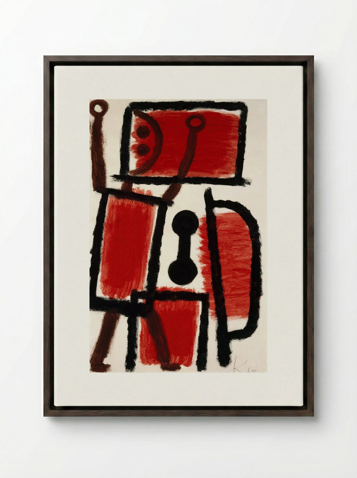 Locksmith - Paul Klee - Framed Canvas Dark Wood