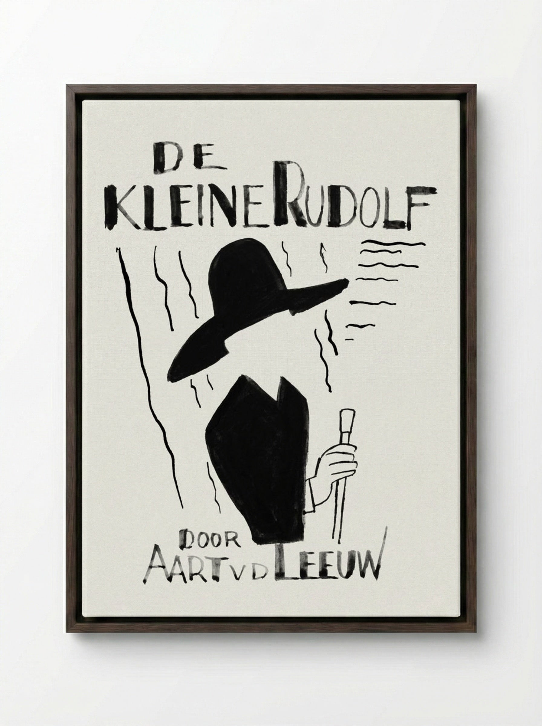 Ontwerp voor boekband van De Kleine Rudolf door Aart van der Leeuw - Leo Gestel - Framed Canvas Dark Wood