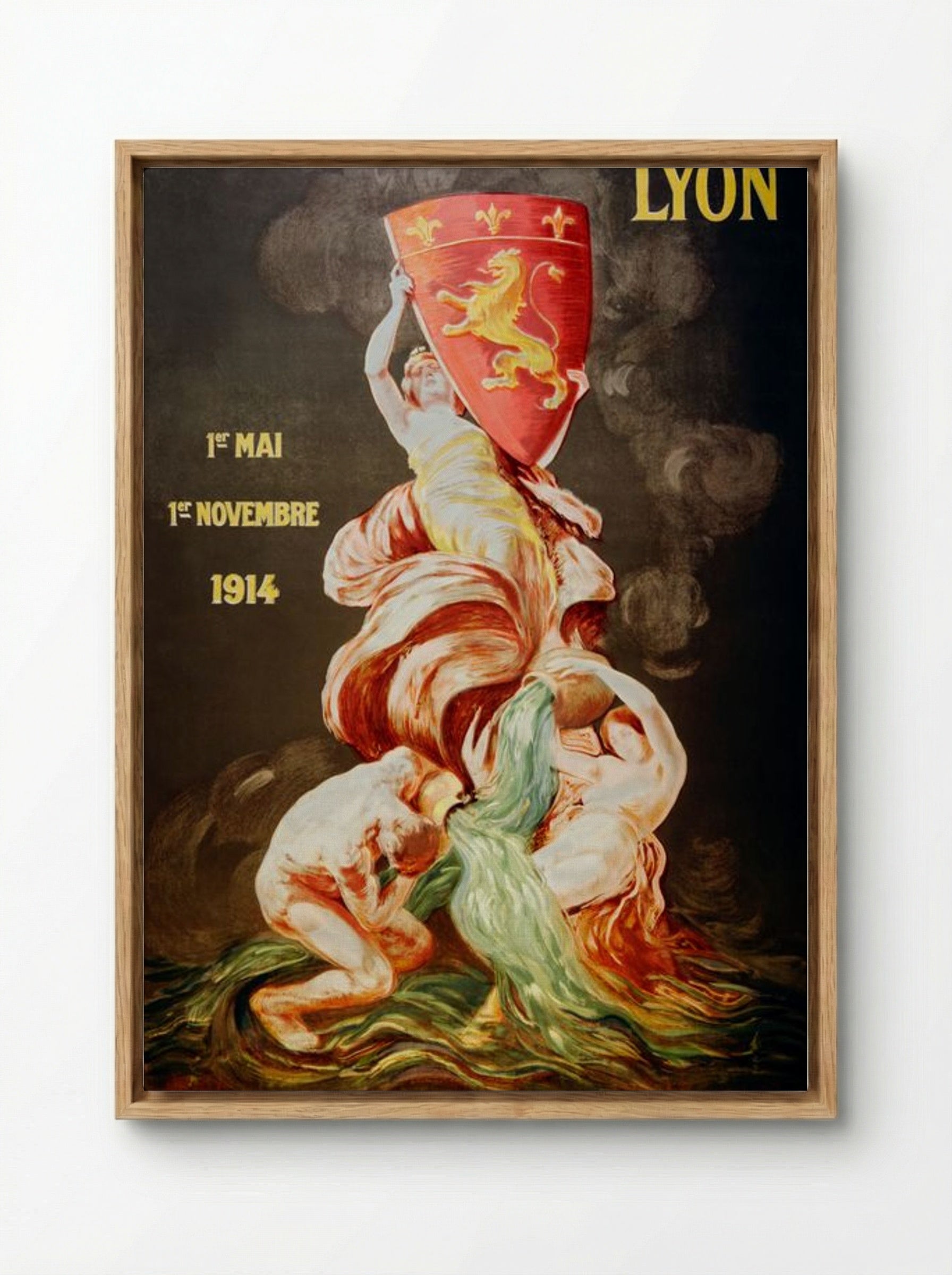 Lyon International Exhibition, 1914 - Leonetto Cappiello - Framed Canvas Wood