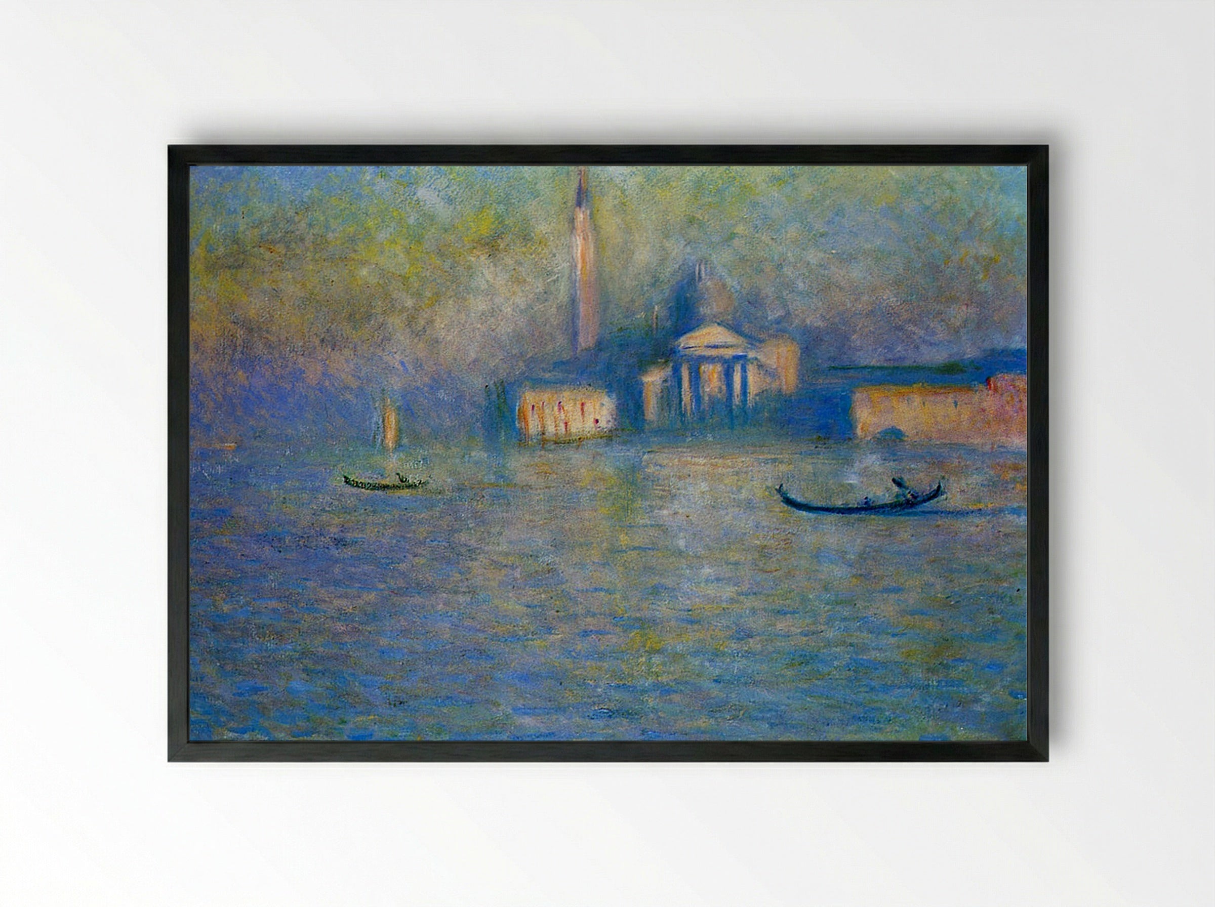 San Giorgio Maggiore at Twilight - Claude Monet - Framed Print Black