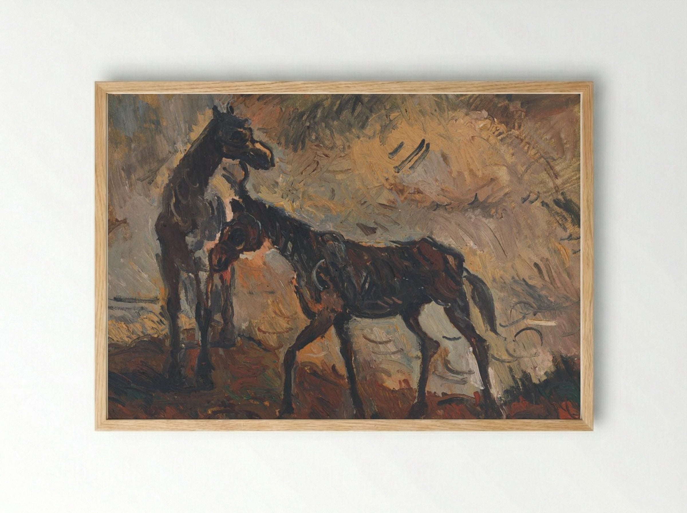 Runaway Horses - Cyprián Majerník - Framed Print Wood